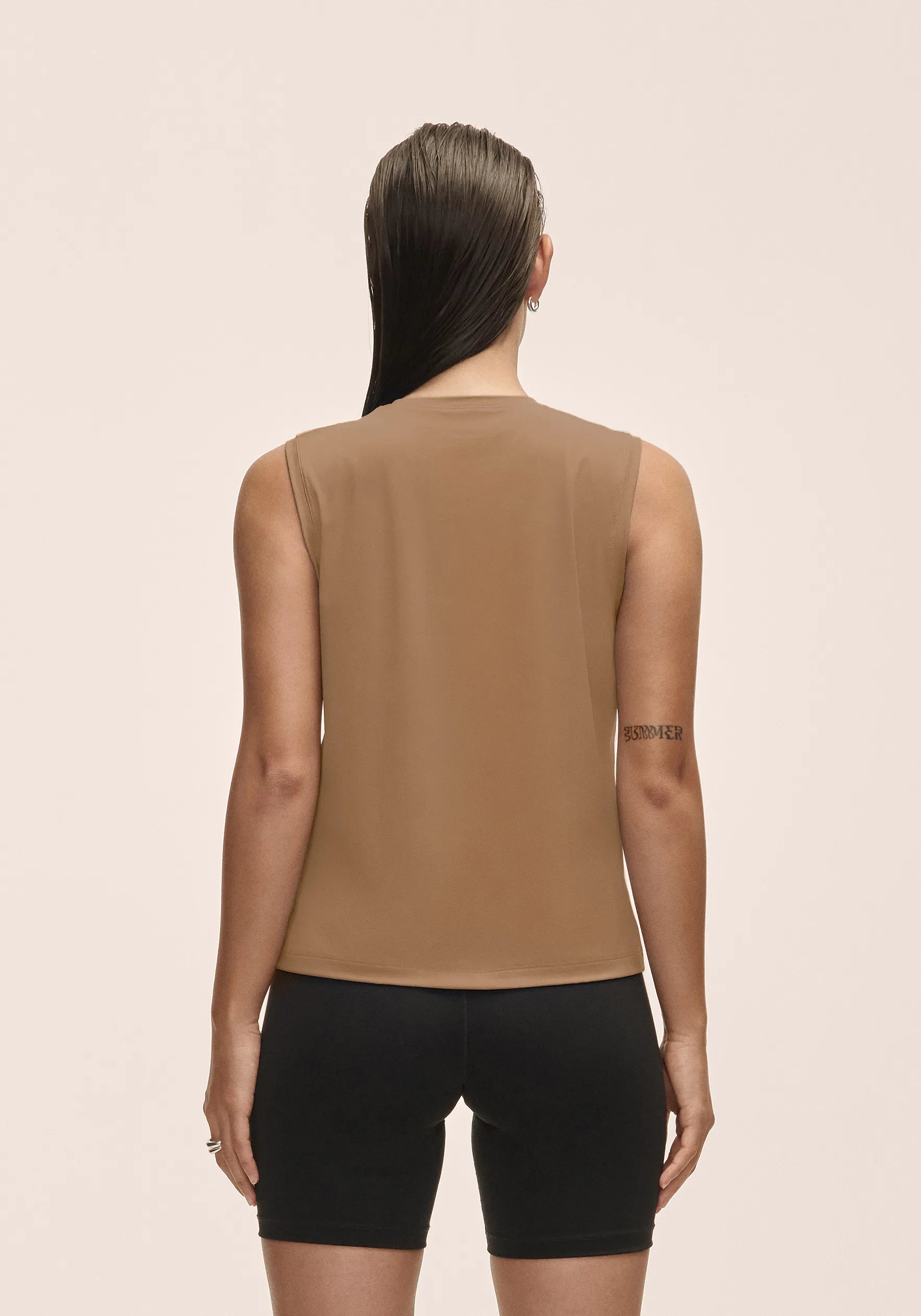 Casall Graphic Tank canotta light khaki running