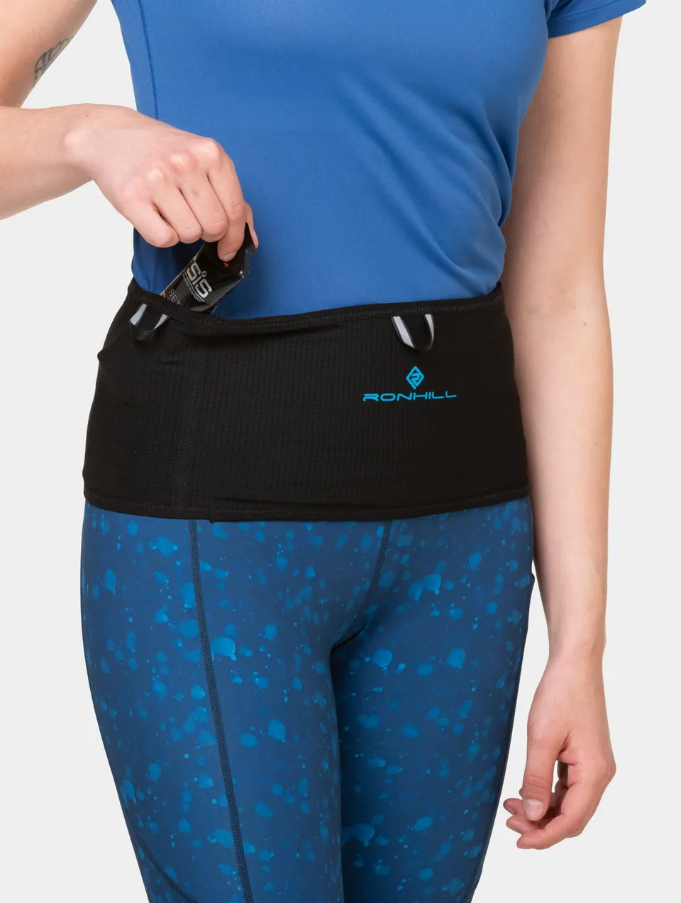 Ronhill 360 Waistband cintura running nera elastica