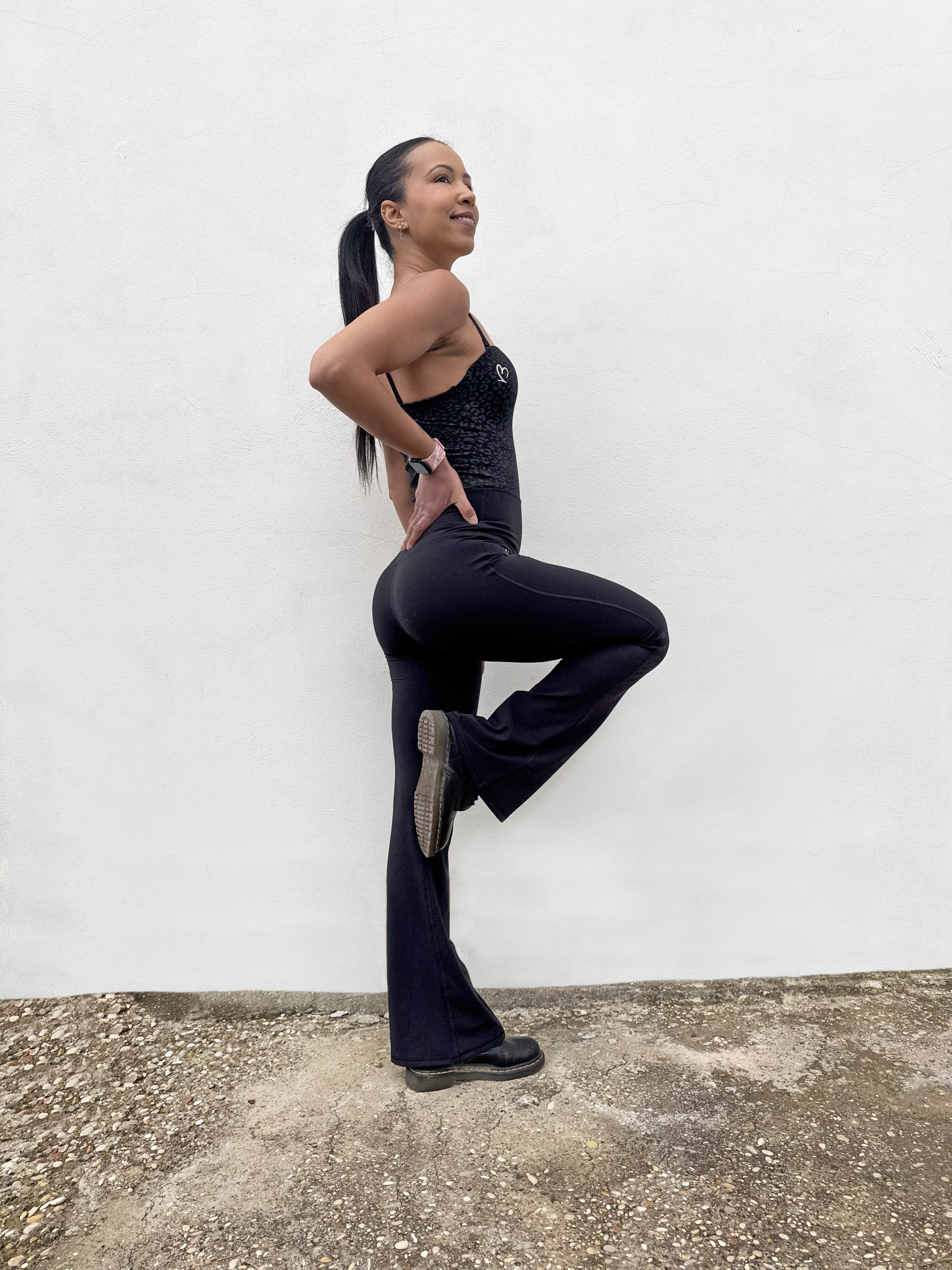 VB Completo Nero tuta body e legging scampanato