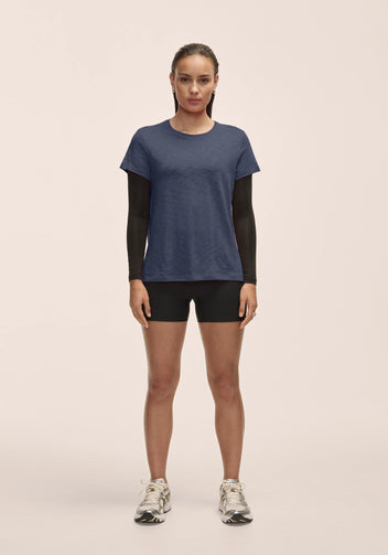 Casall Soft Texture Tee maglietta blu Tencel vestibilita regolare