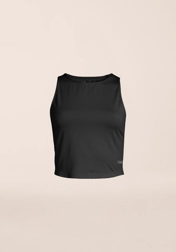 Casall Laser Mesh Crop Top sportivo nero traspirante