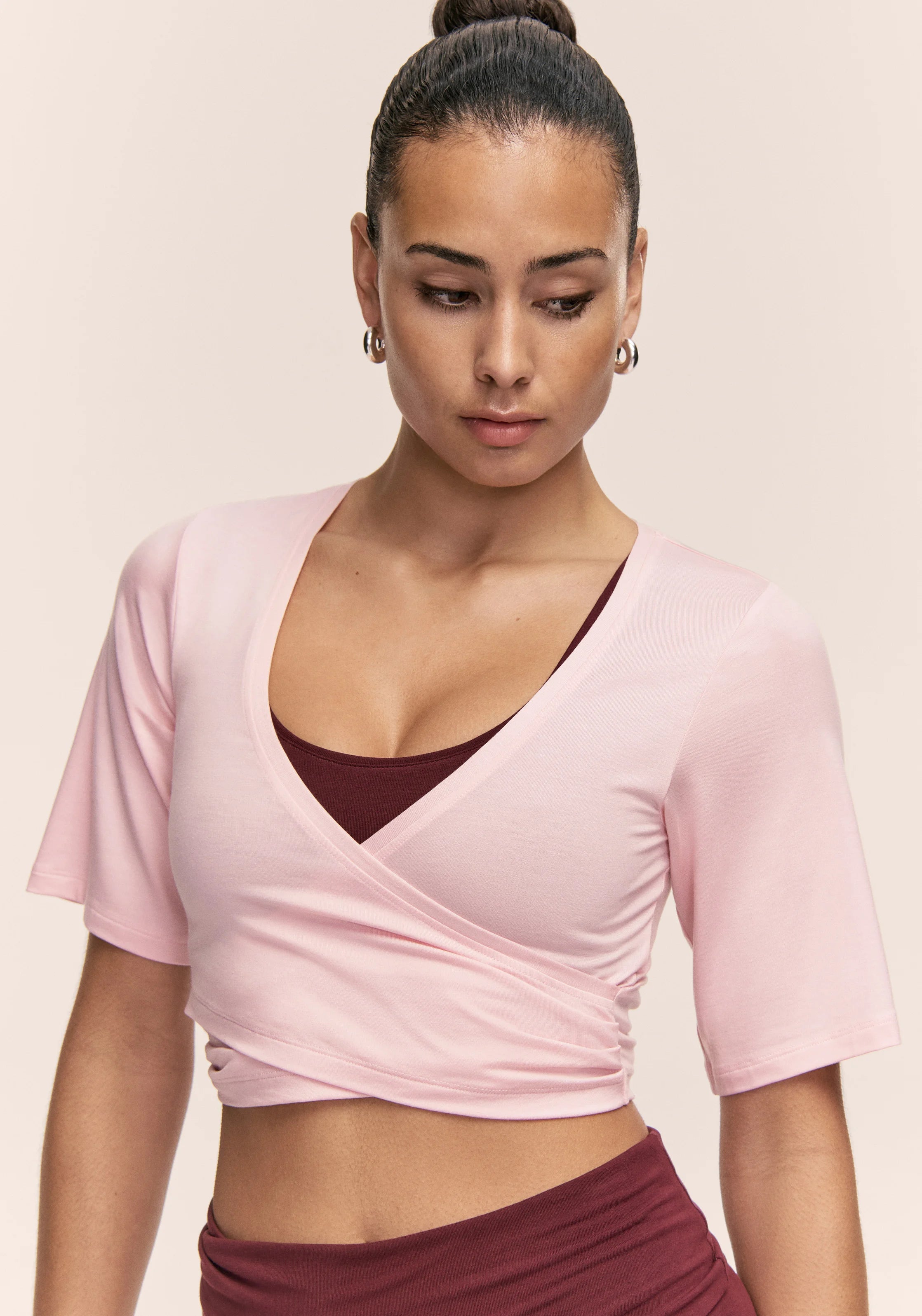 Casall Delight top sportivo rosa Tencel cropped