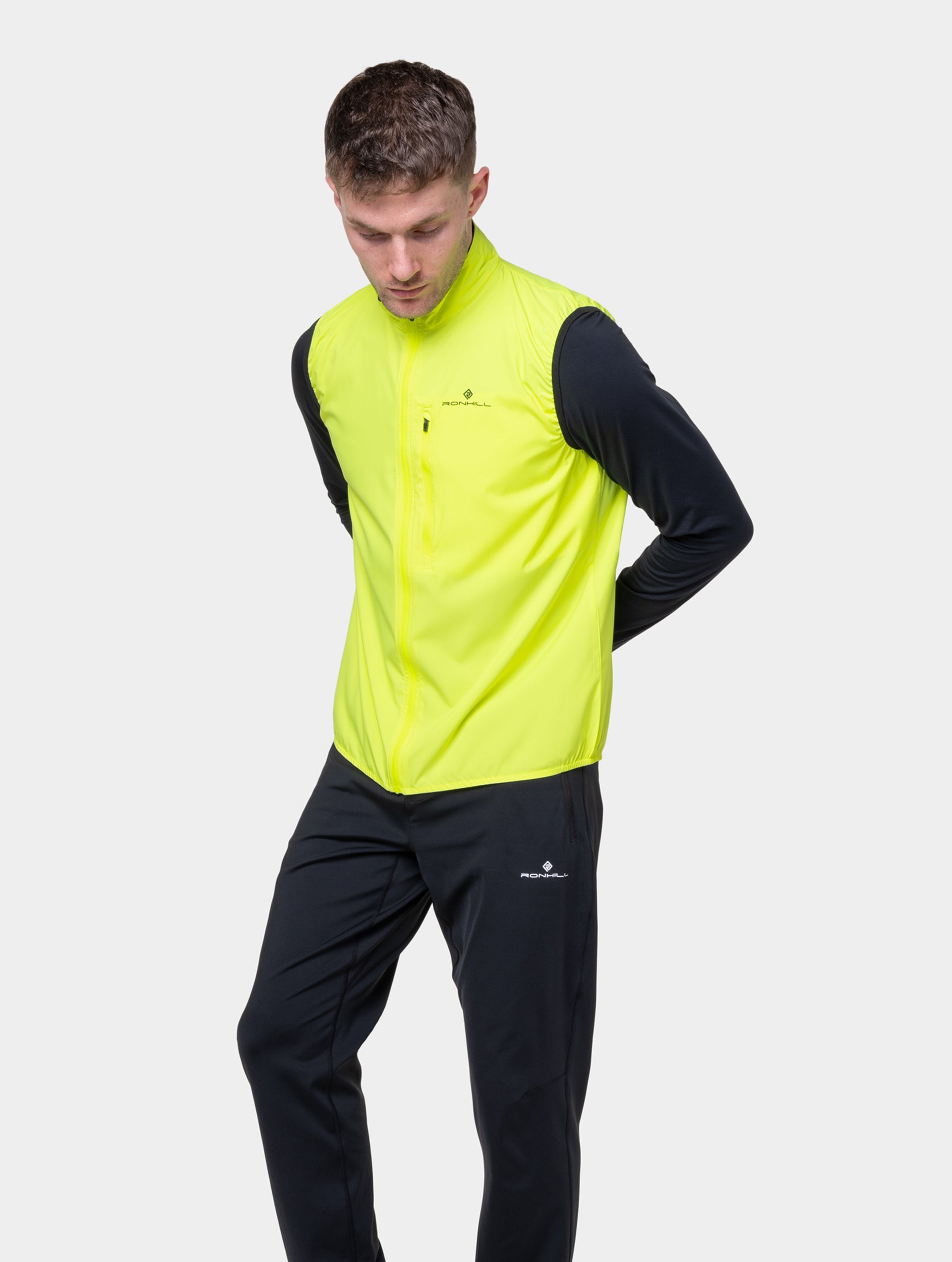 Ronhill Core Gilet running uomo nero/bianco traspirante