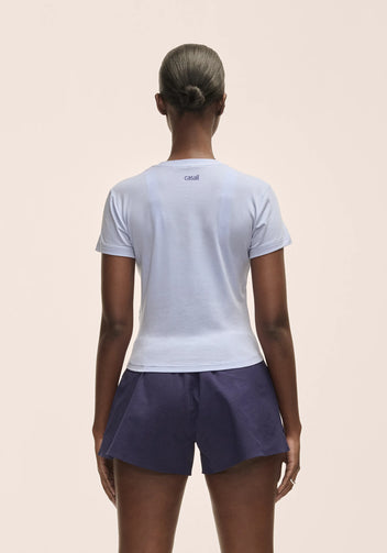 Casall Cotton Blend Slim T-Shirt Blueberry Mist cotone bio