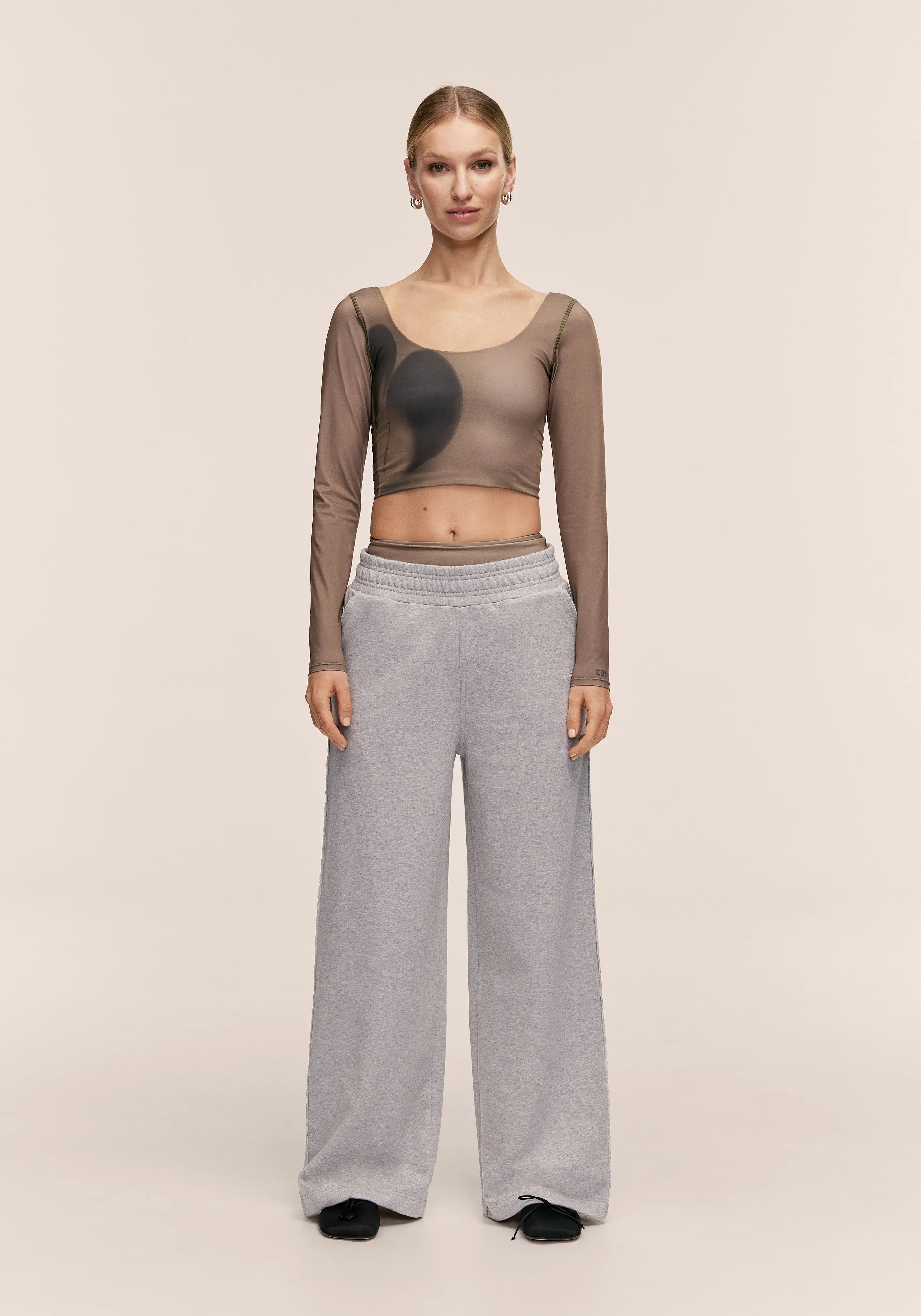 Casall Reversed Seam Terry Loose Pants Grigio Melange cotone