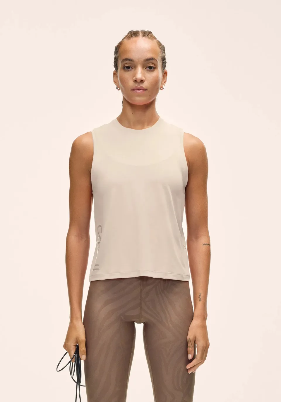 Casall Graphic Tank canotta ecru traspirante