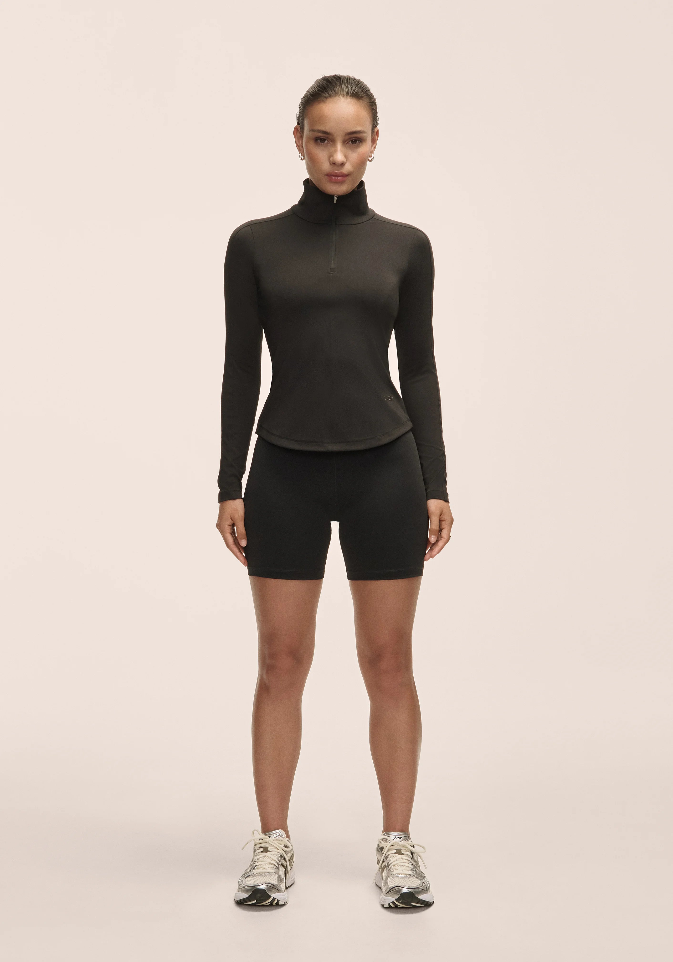 Casall Serene Half Zip Long Sleeve maglia nera