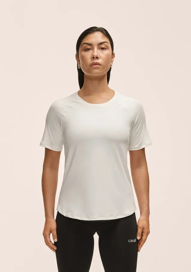 Casall Essential Maglietta Training Bianca Manica Raglan