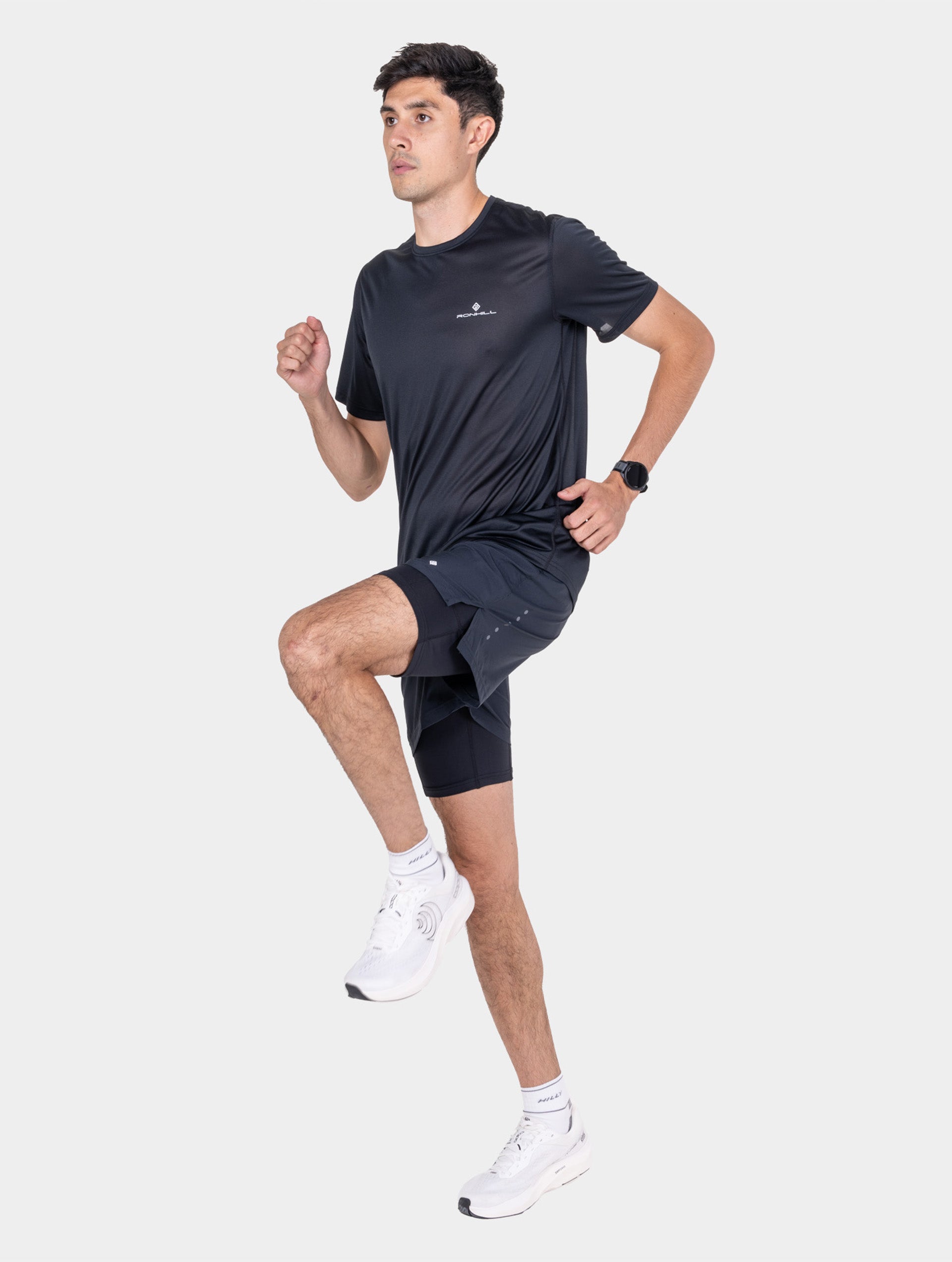 Ronhill Core S/S Tee t-shirt running uomo nero traspirante