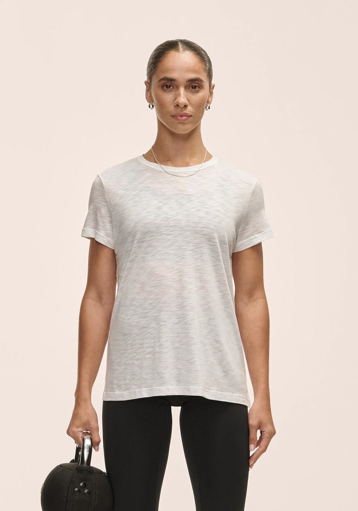 Casall Soft Texture Tee maglietta bianco Tencel