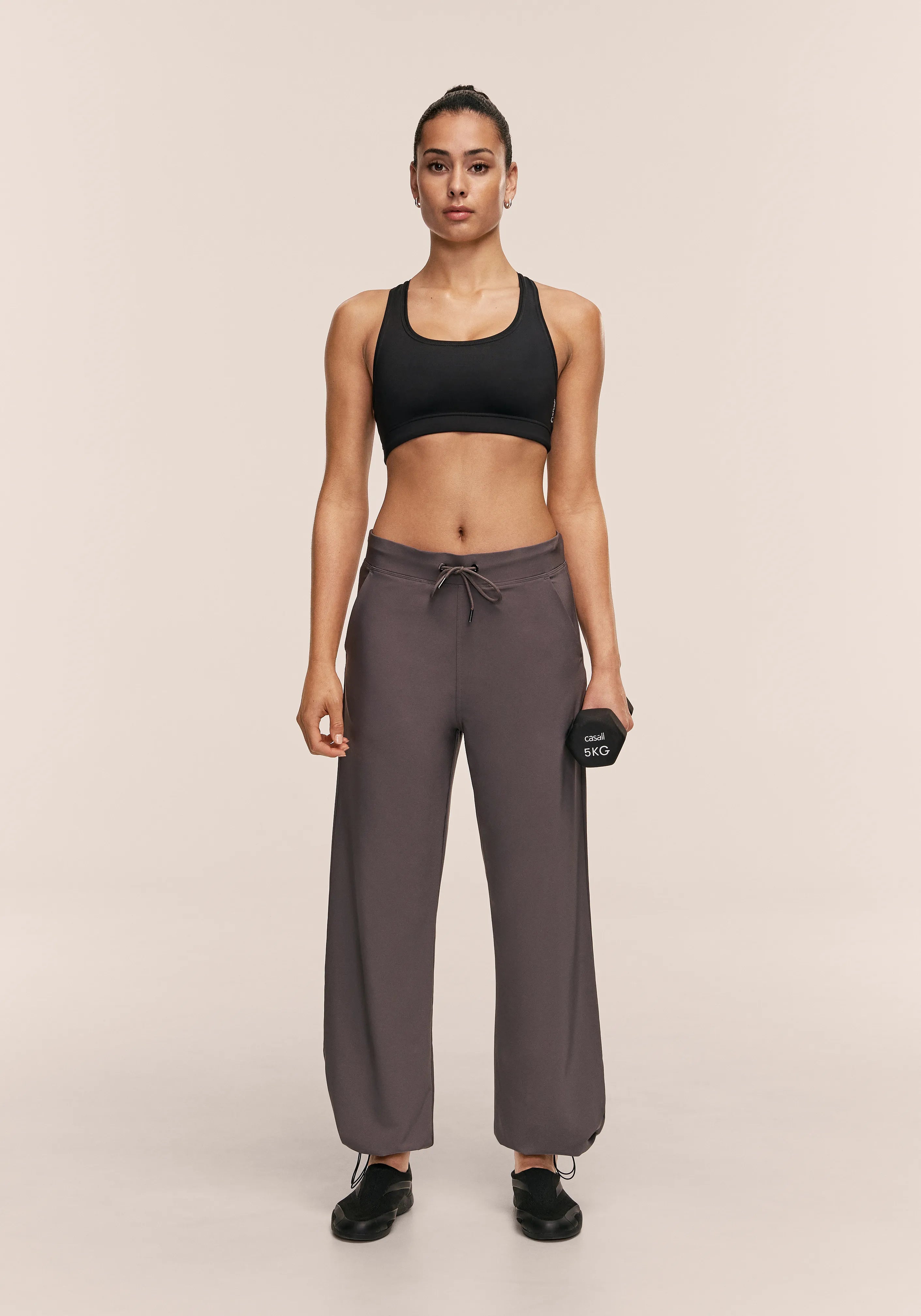 Casall Stamp Loose Pant pantaloni grigi barrel leg