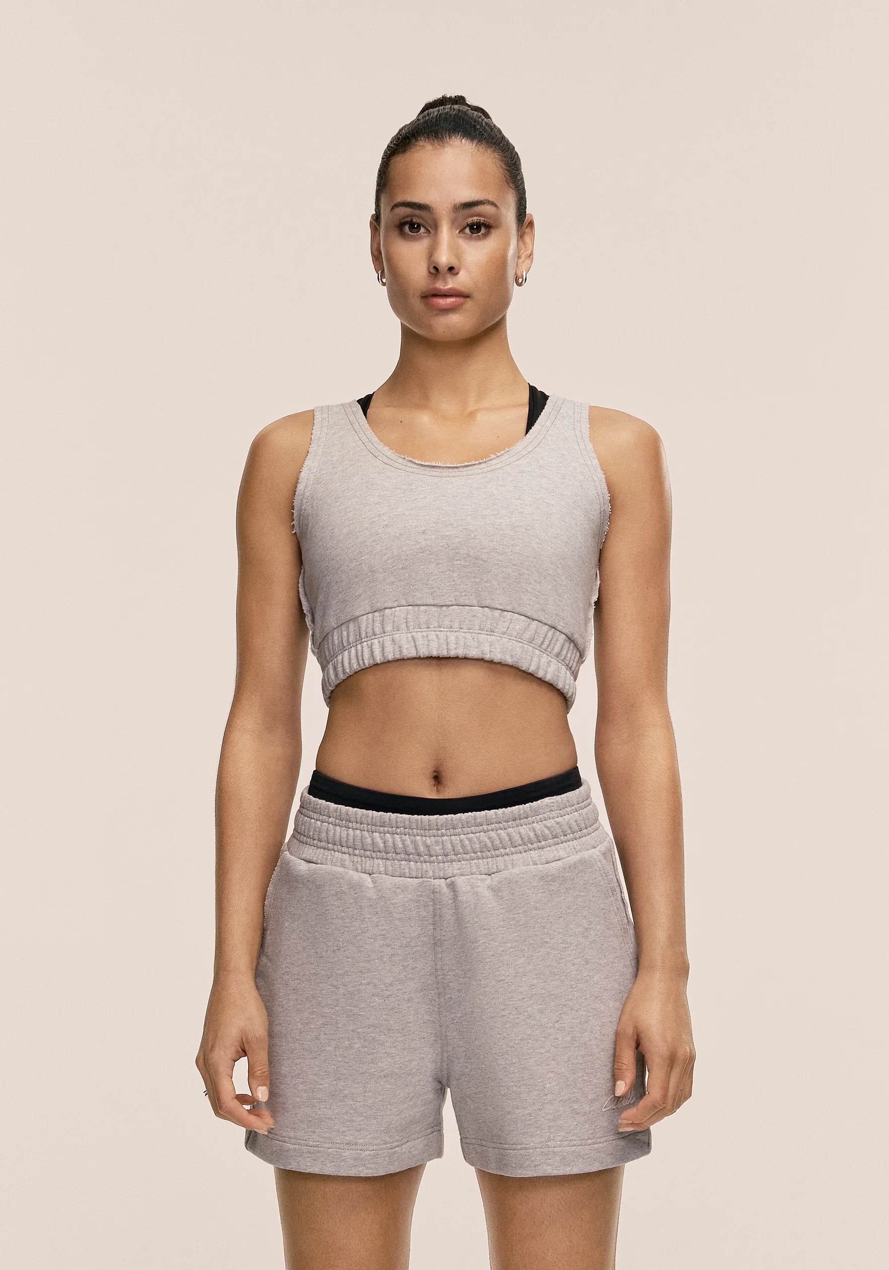 Casall Reversed Seam Terry Top maglia grigio melange cotone