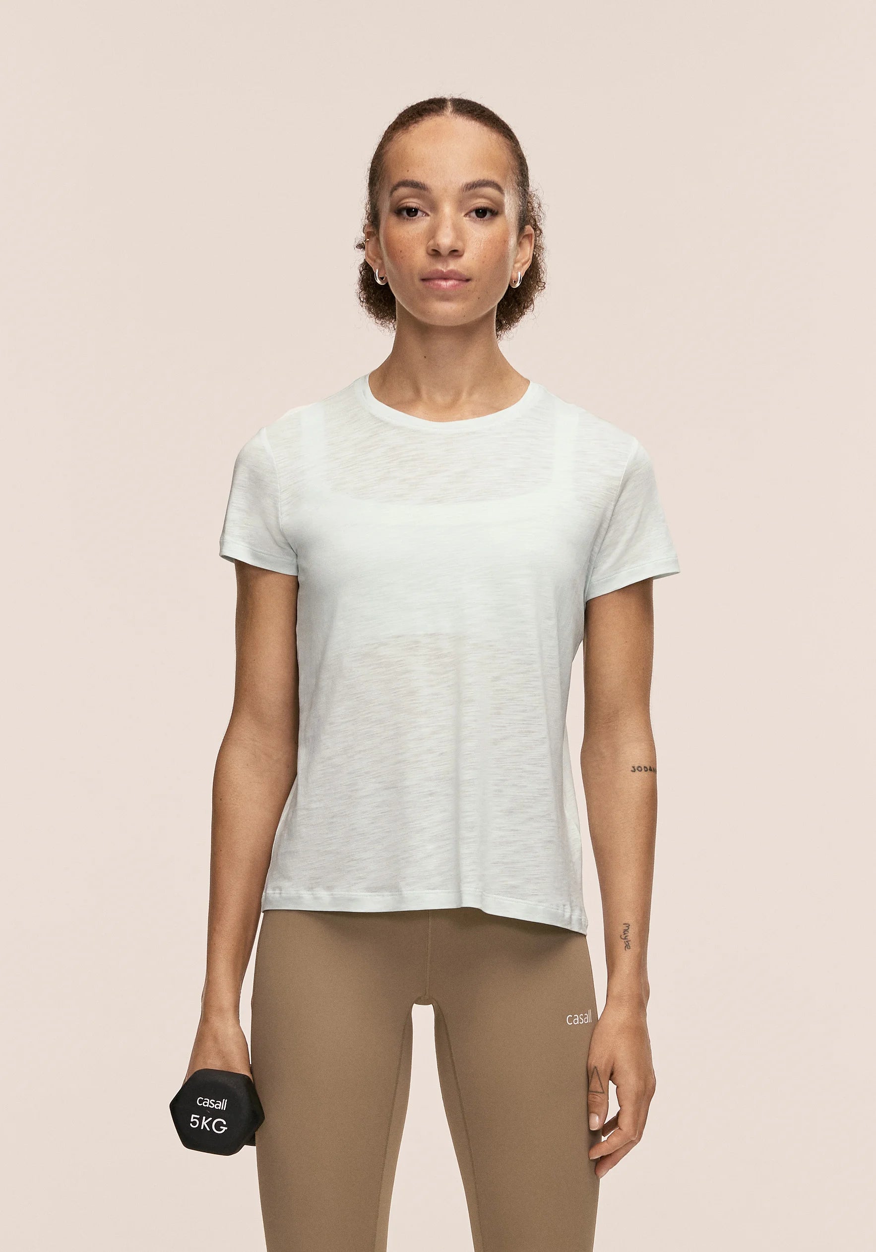 Casall Soft Texture Tee t-shirt yoga verde morbida