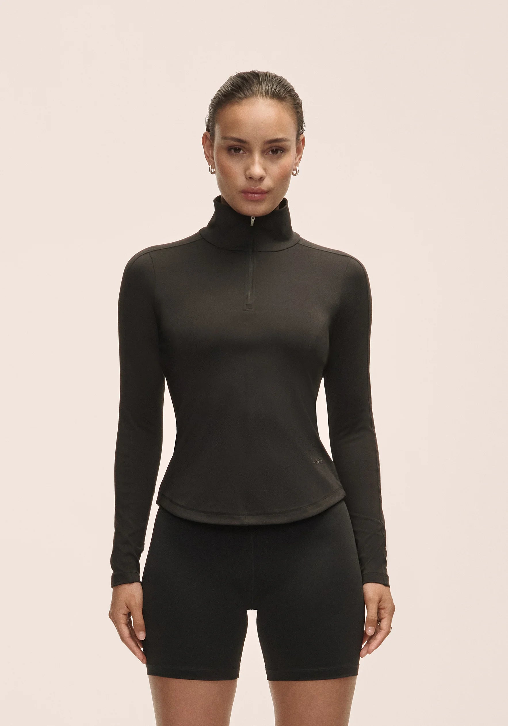 Casall Serene Half Zip Long Sleeve maglia nera