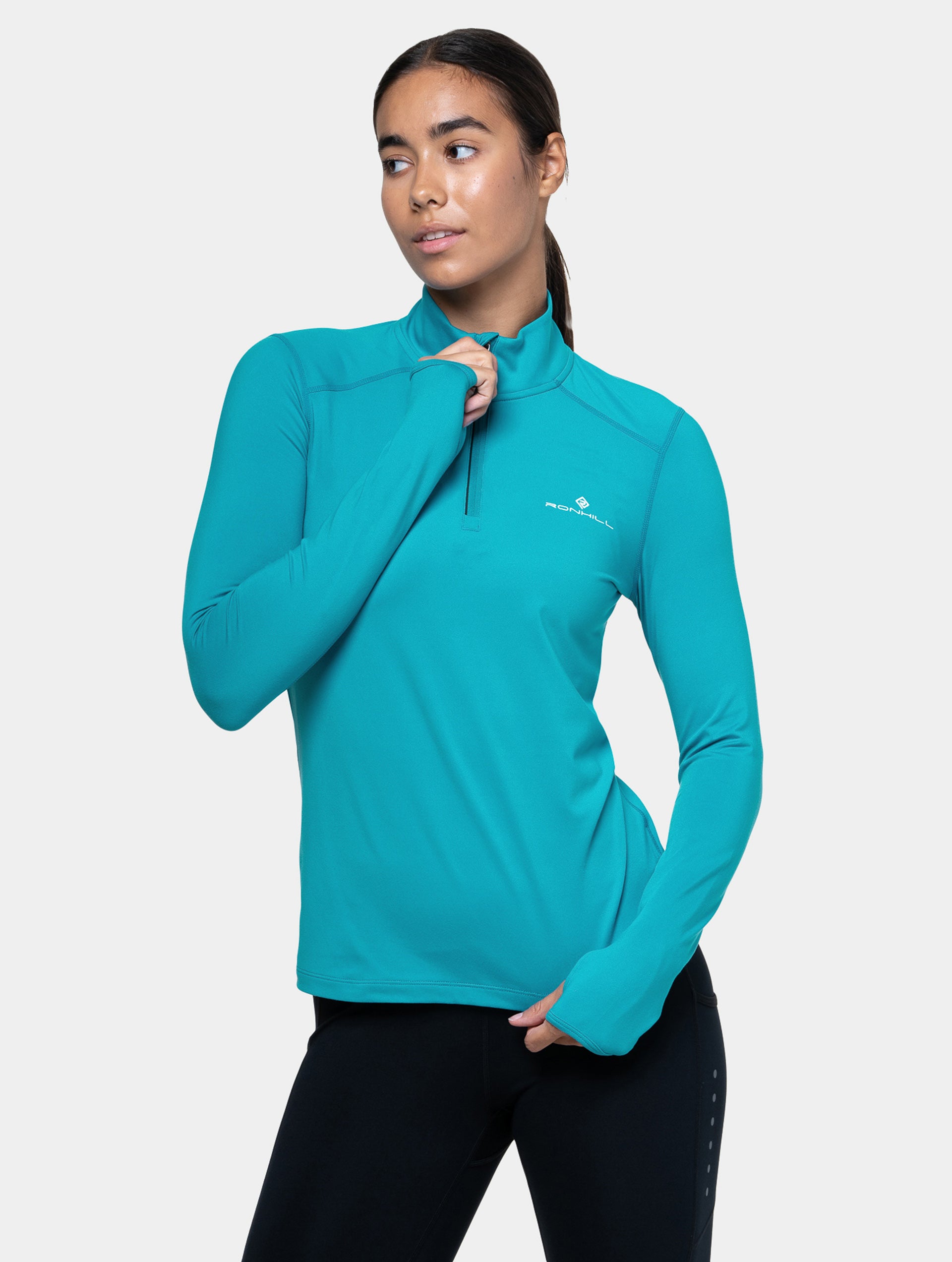 Ronhill Core Thermal maglia running Black mezza zip termica
