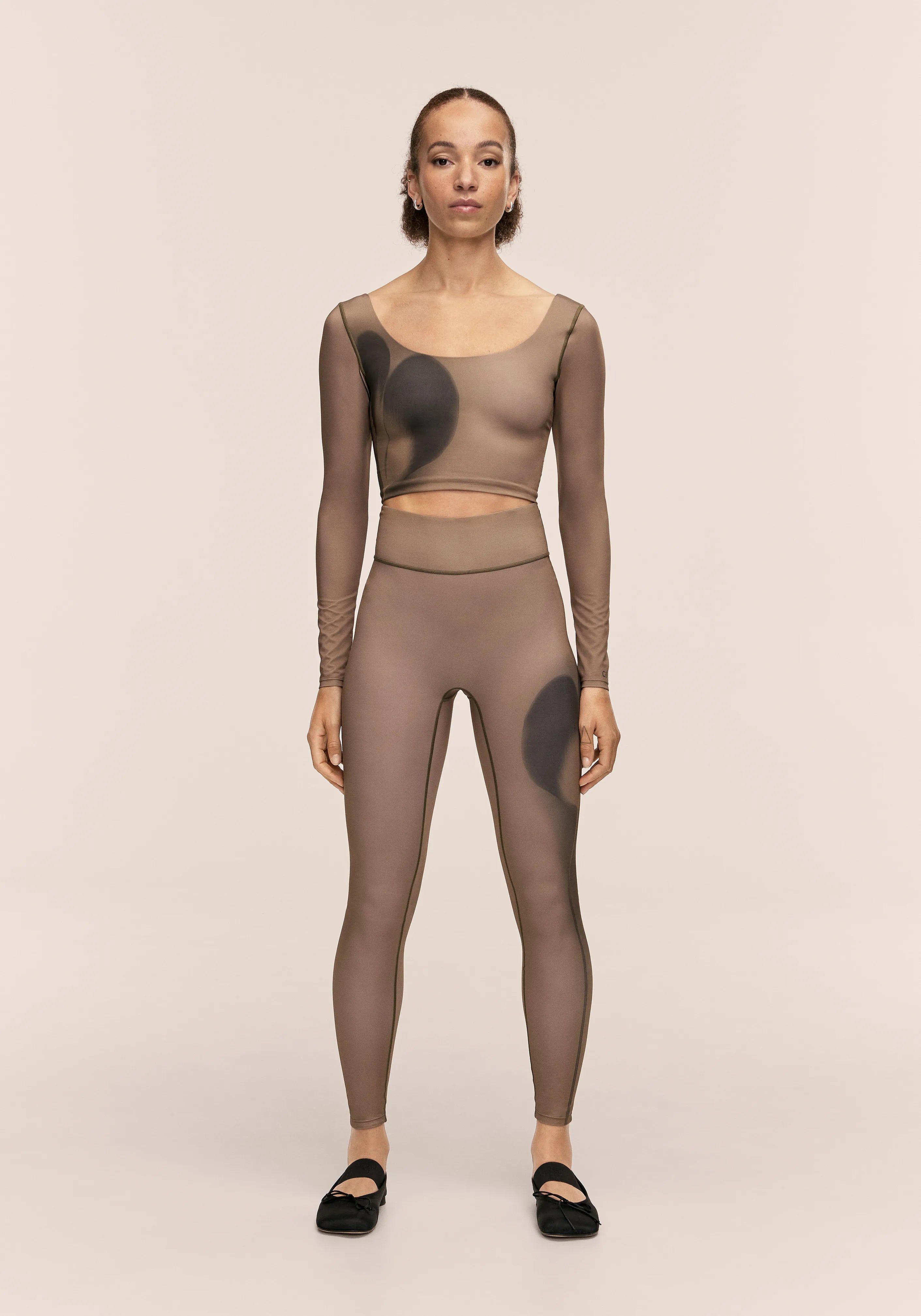 Casall Aura Flower Leggings Aura Lt Khaki per yoga