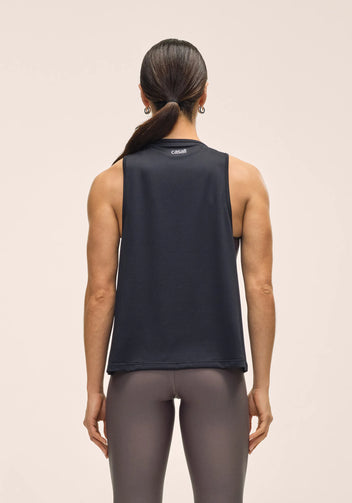 Casall Laser Mesh Flow Tank canotta nera traspirante