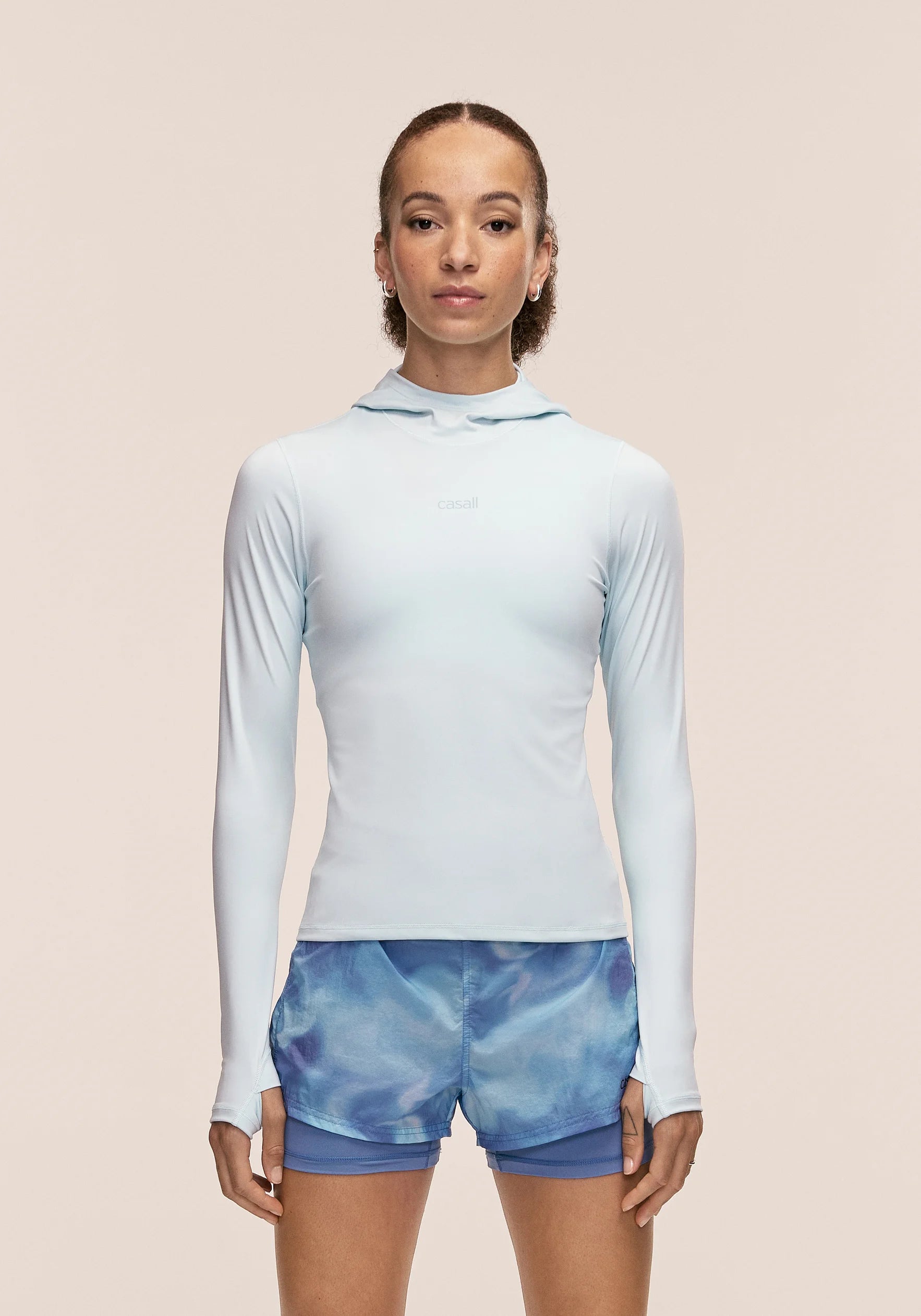 Casall Neat felpa hoodie aqua glow traspirante