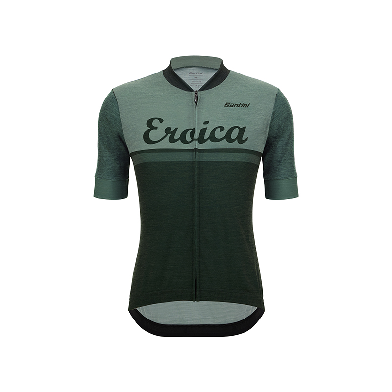 L'Eroica Valle maglia ciclismo verde lana merino traspirante