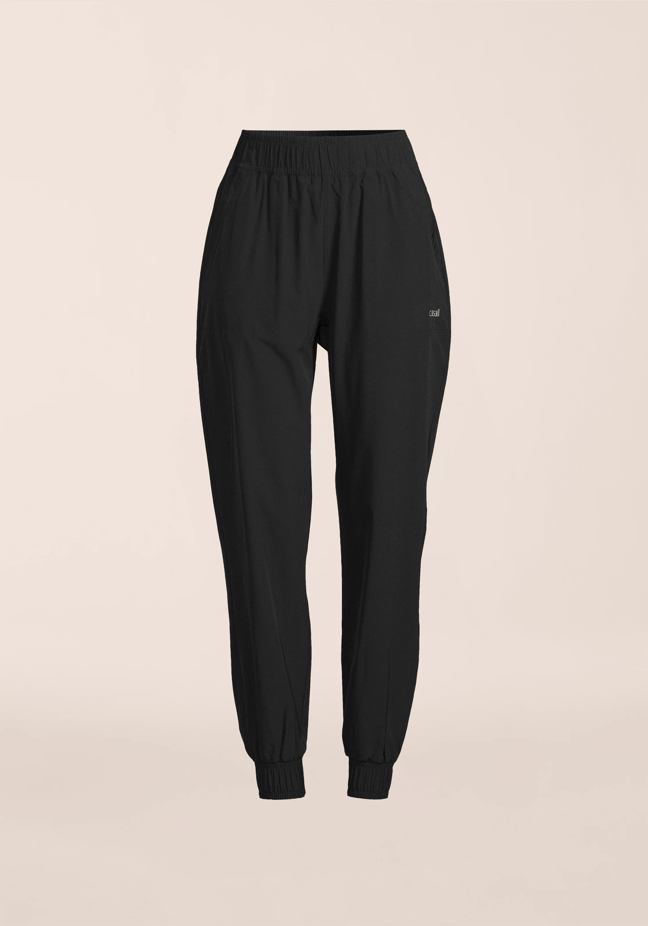 Casall Everywhere Woven Pant pantaloni neri vita alta