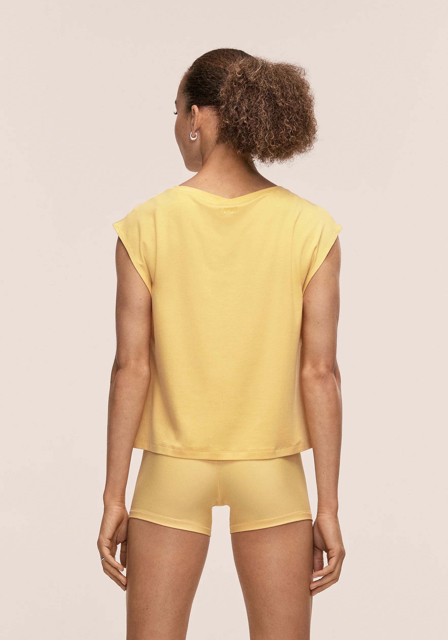 Casall Delight Boatneck Loose Tank canotta gialla Tencel
