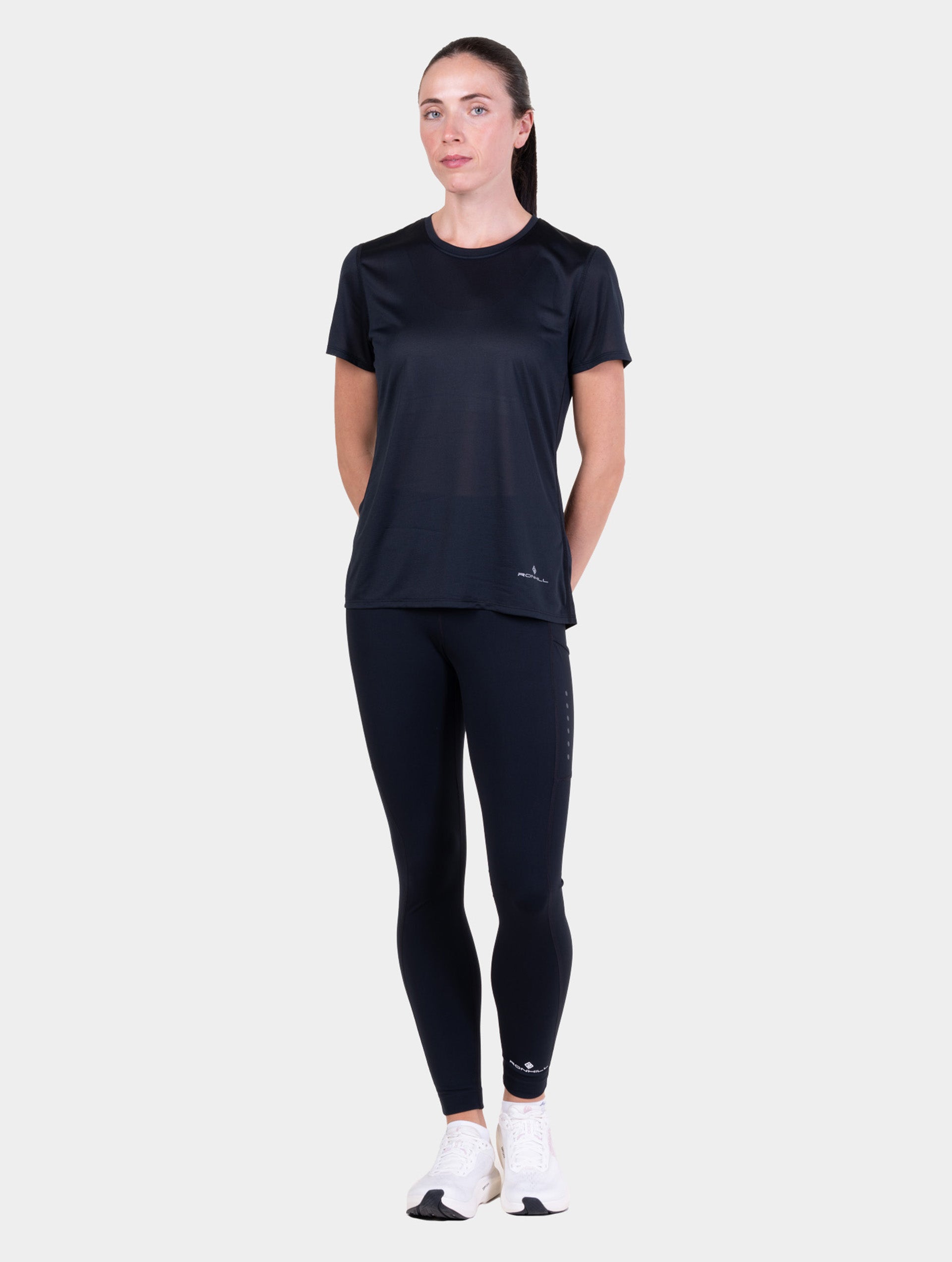 Ronhill Core maglia running manica corta donna Nero traspirante