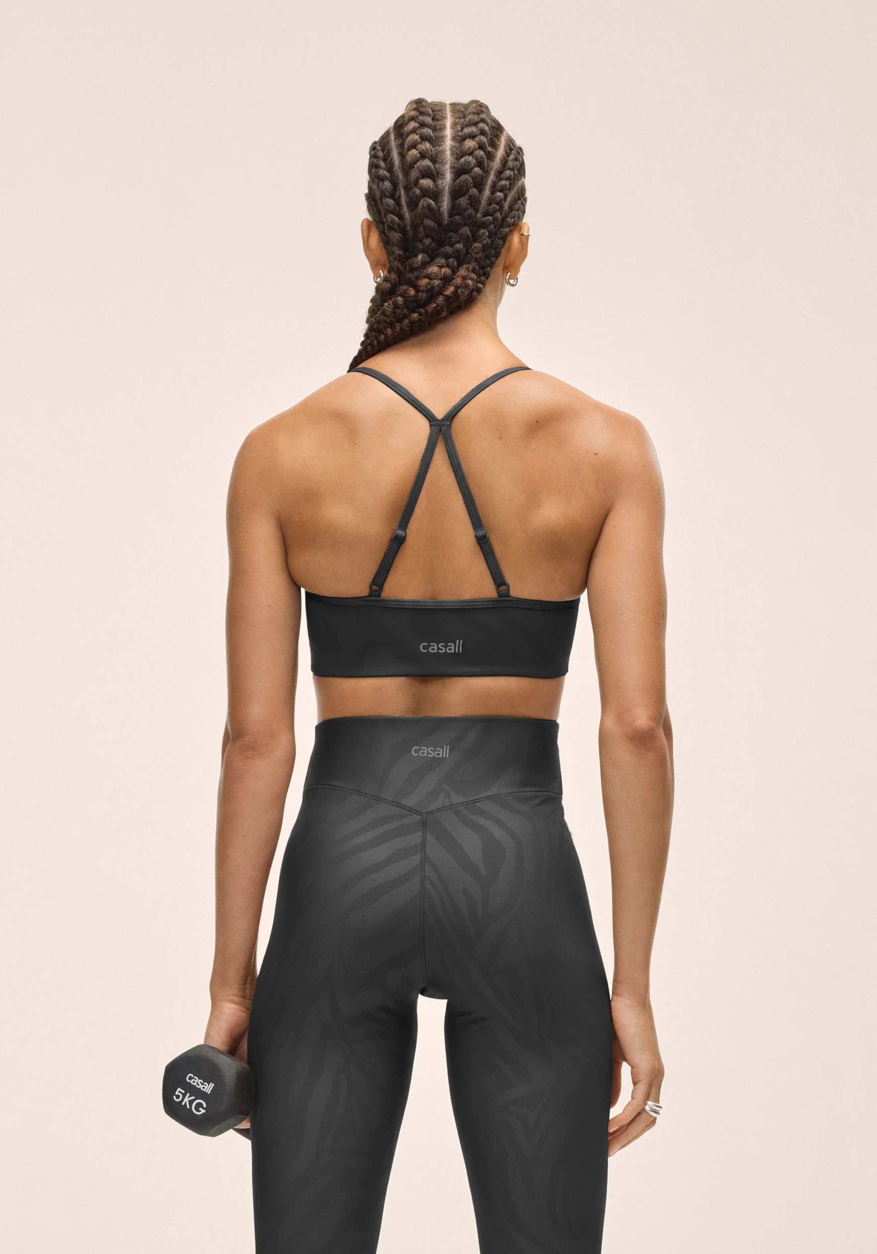 Casall Sleek Strappy Printed reggiseno zebra nero medio