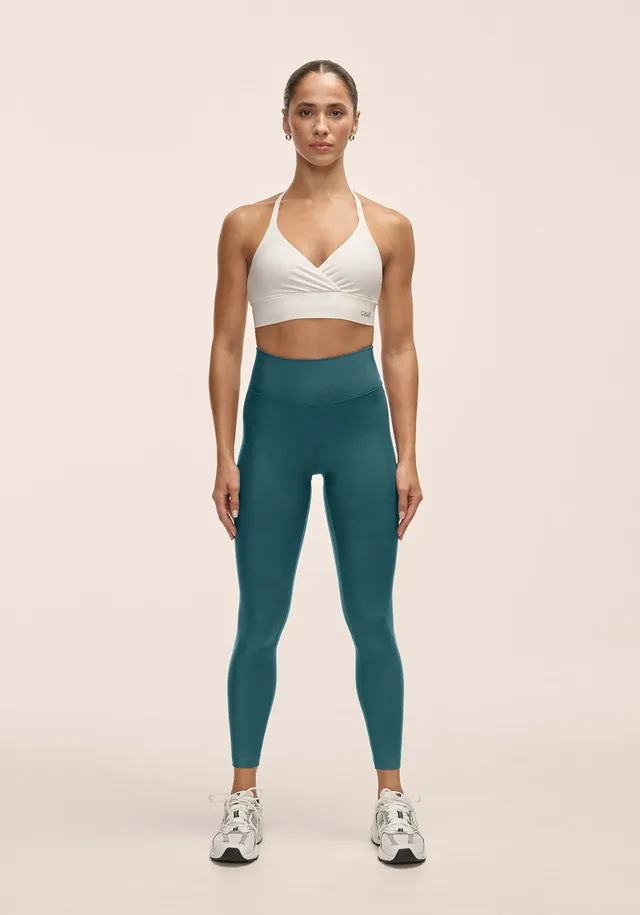 Casall Graphic High Waist Tights leggings teal vita alta