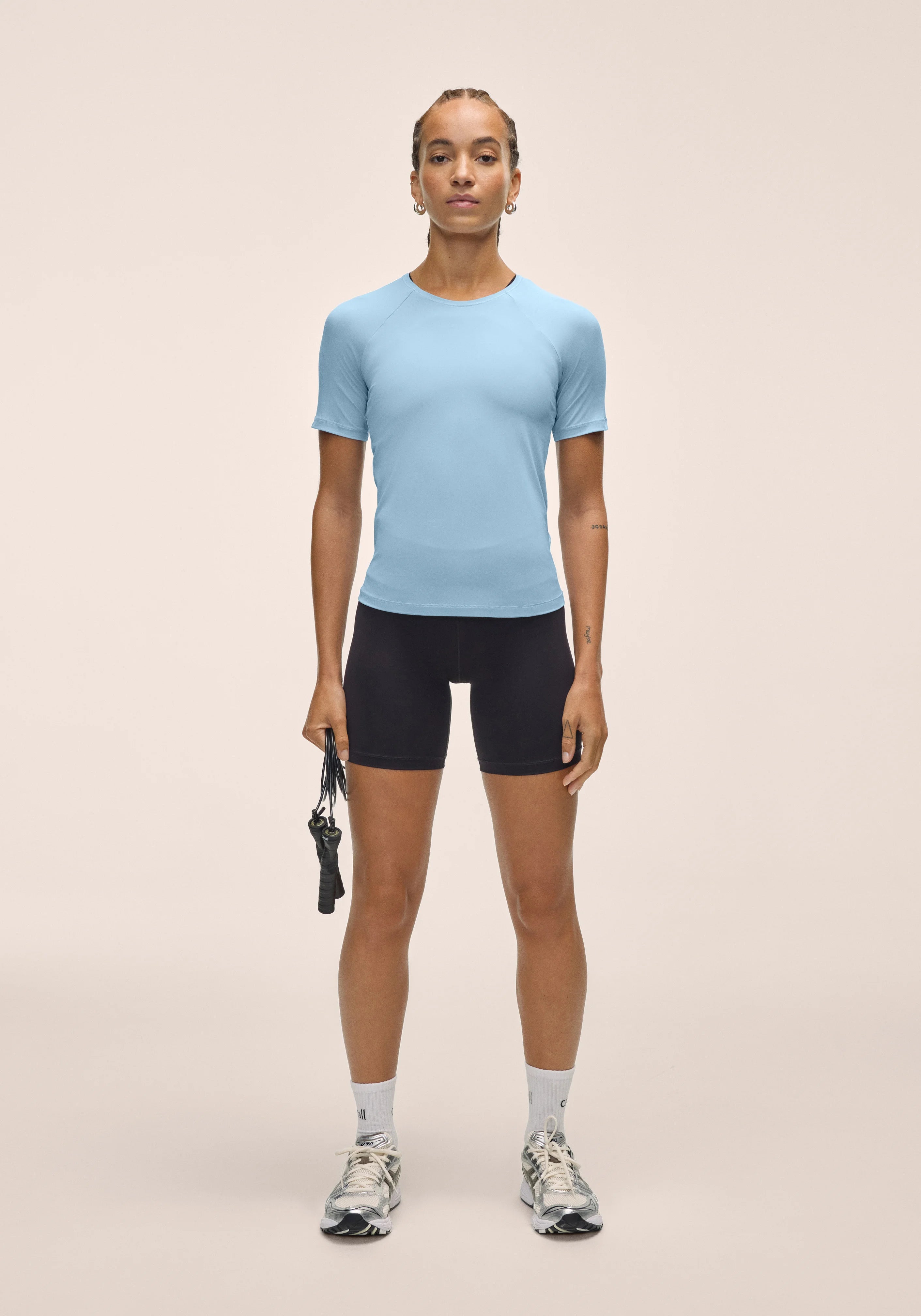 Casall Essential Tee maglietta tecnica blu laguna traspirante
