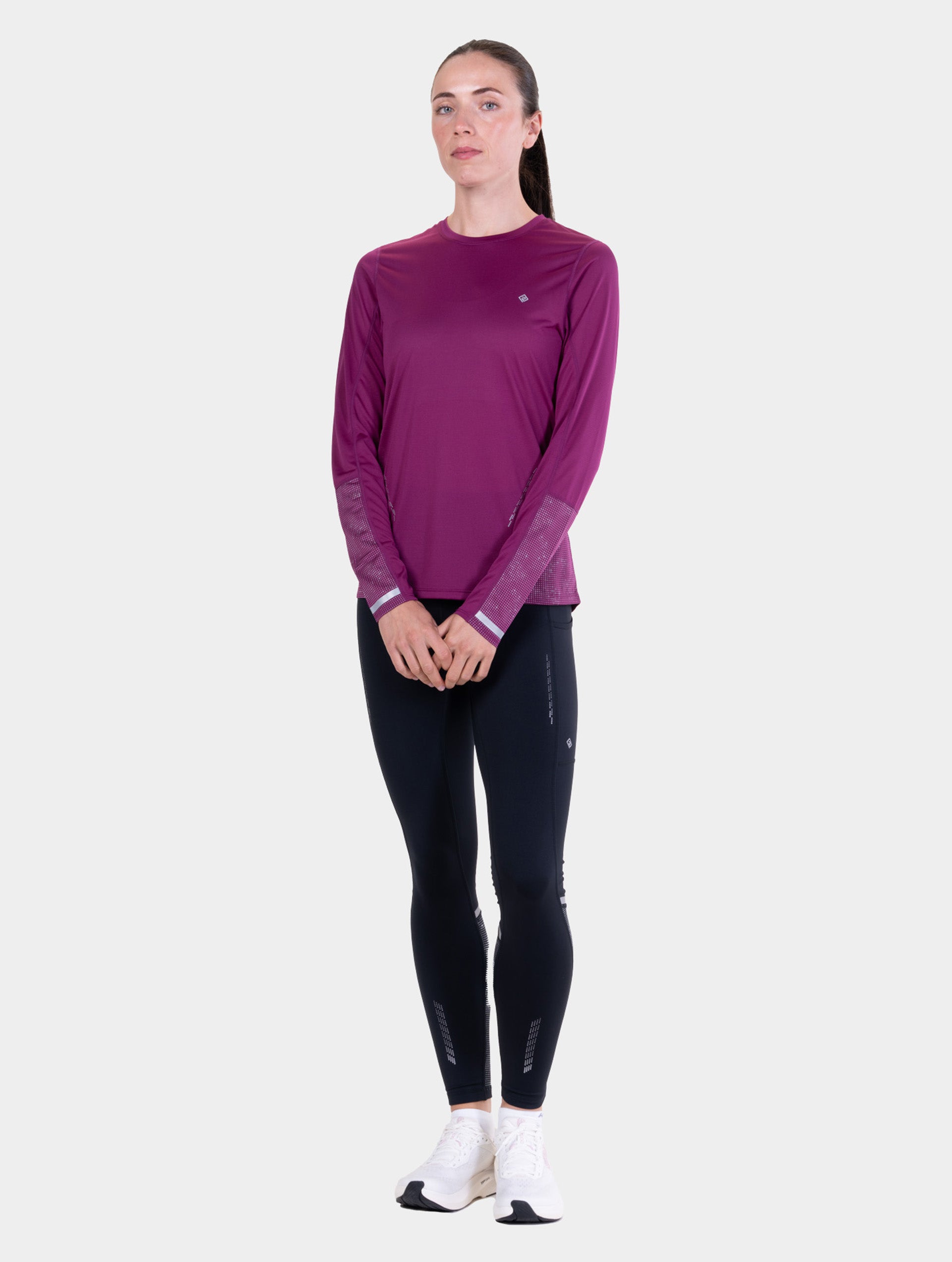 Ronhill Tech Reflect maglia donna manica lunga nera riflettente