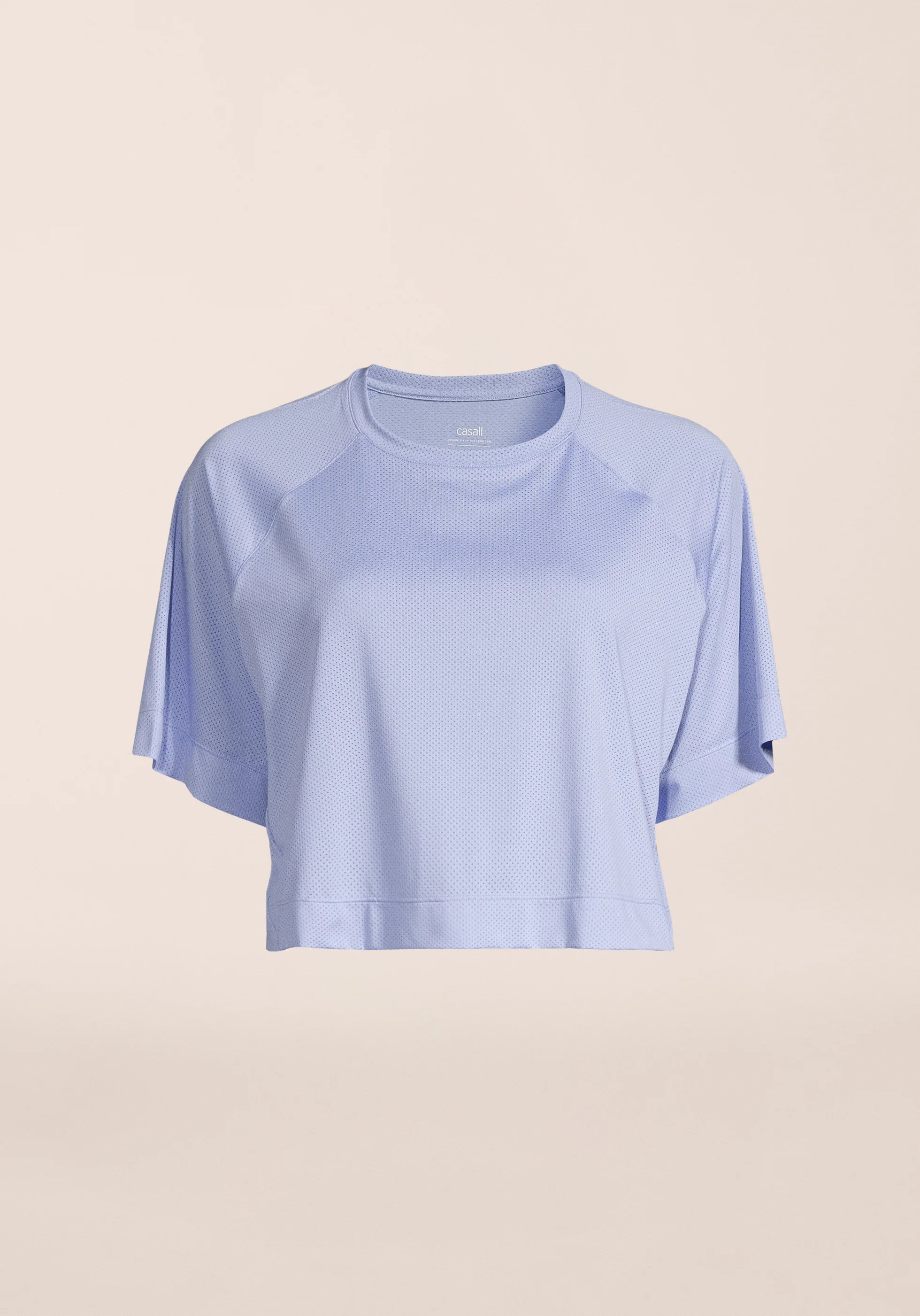 Casall Laser Mesh Crop Tee t-shirt Blueberry Mist traspirante