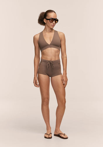 Casall V-Neck Crossback top bikini warm khaki UV 50+