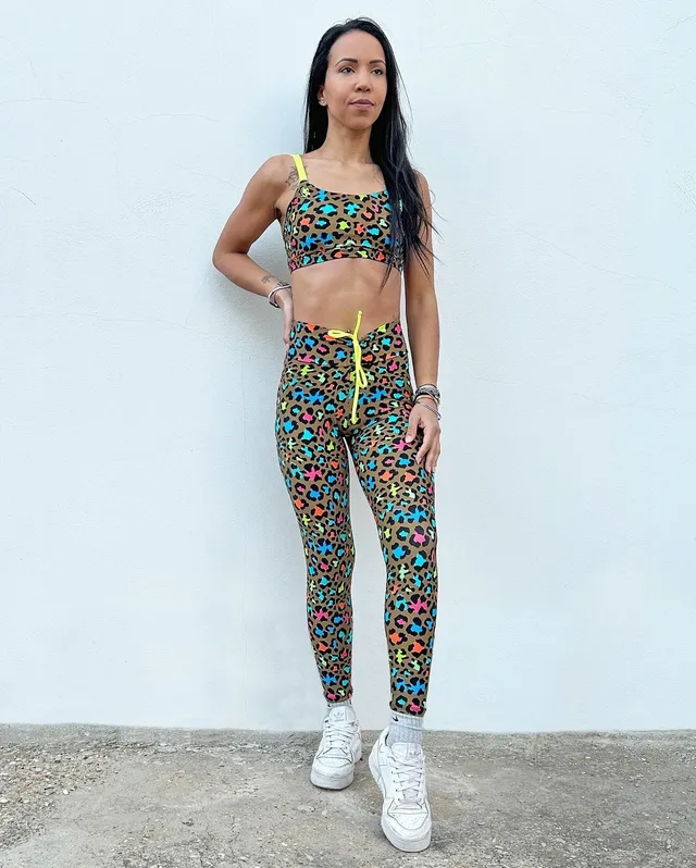 VB Multicolor legging sportivo push up traspirante