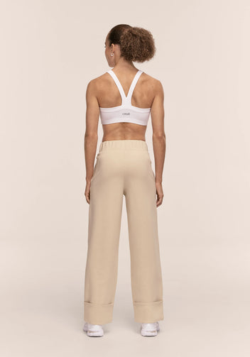 Casall Aria Turn Up Straight jogger Ecru cotone bio