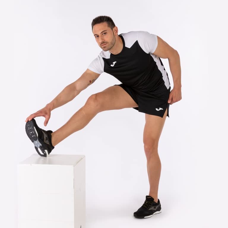 Joma Record II Maglietta Uomo Nero Bianco Traspirante