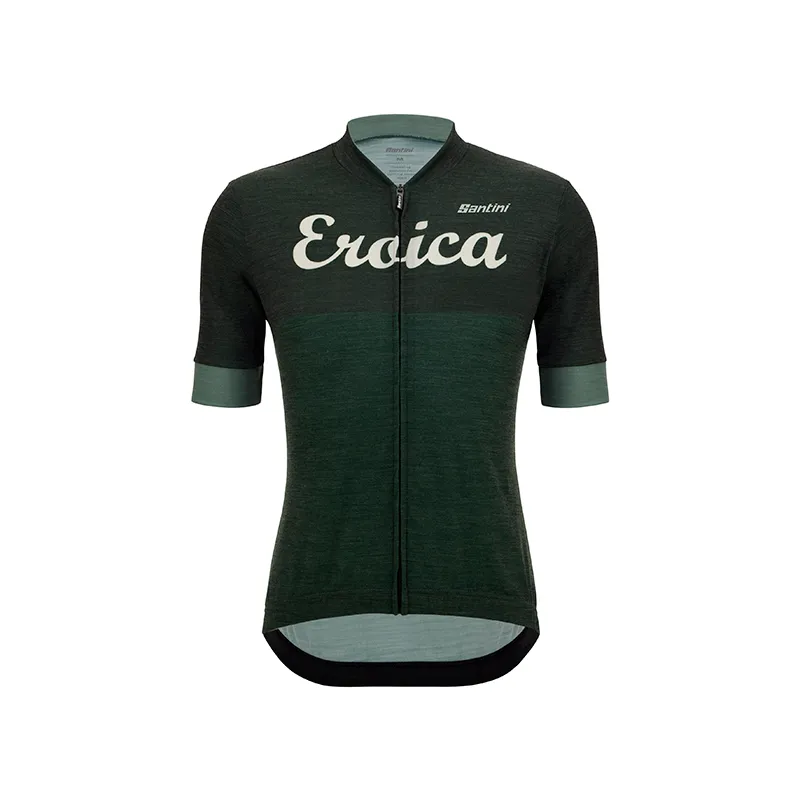 L'Eroica Luce Maglia Ciclismo Verde in Lana Merino