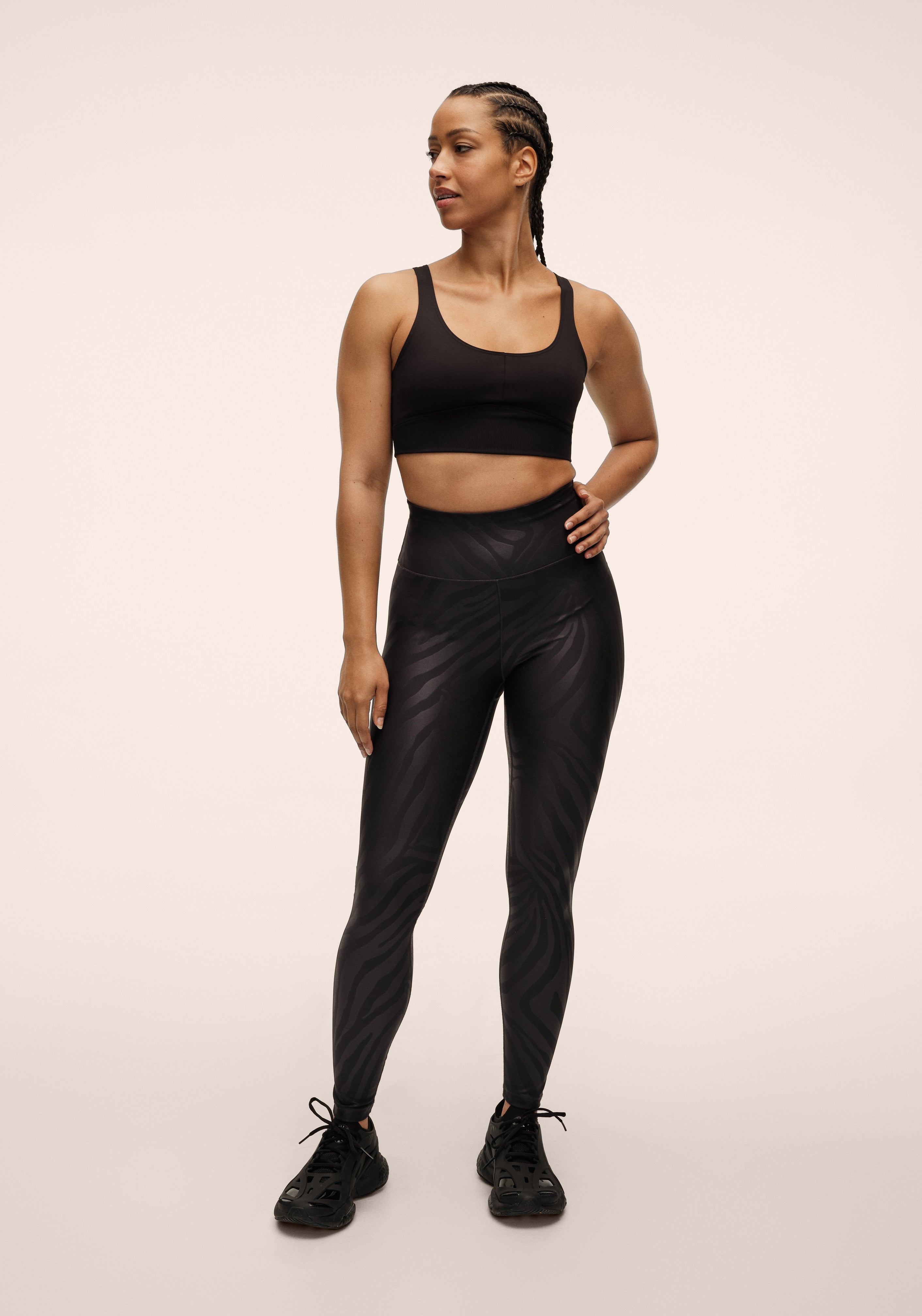 Casall Heat Printed High Waist Tights leggings zebra nero
