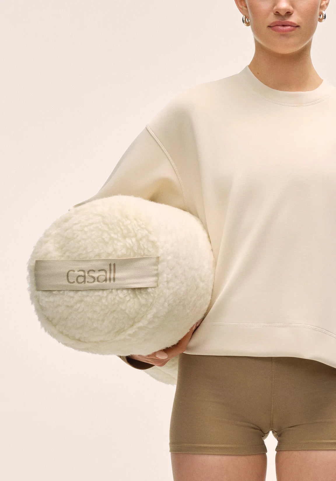 Casall Yoga Bolster Pillow cuscino lana offwhite