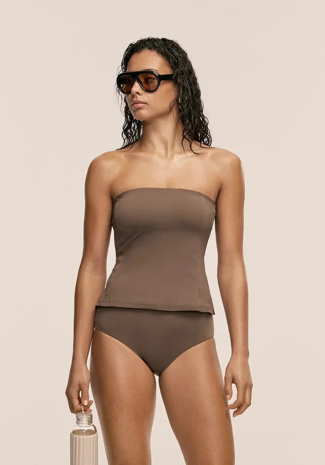 Casall Tube Bikini Tank Top top bikini khaki protezione UV