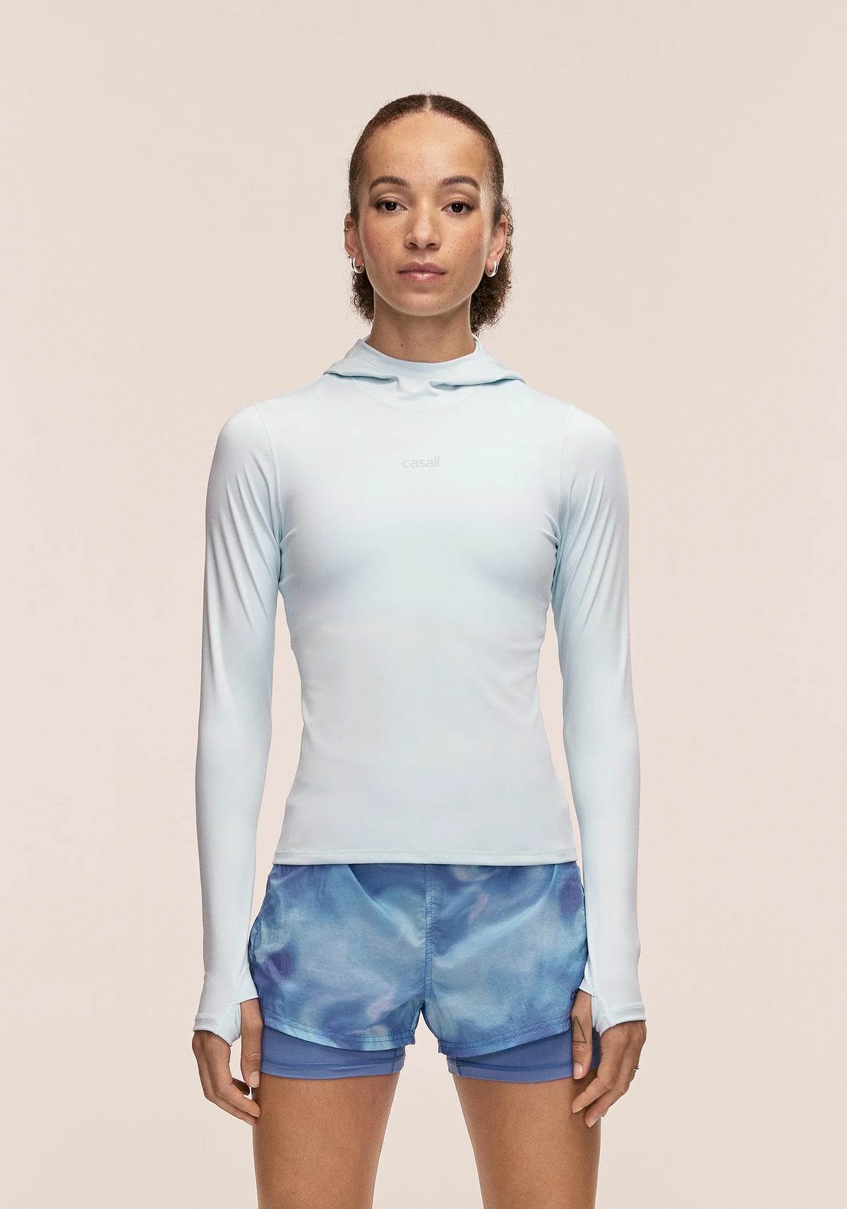 Casall Neat felpa hoodie aqua glow traspirante