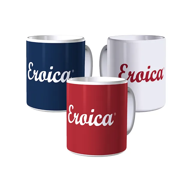 L'Eroica set 3 mugs tazze rosso blu bianco