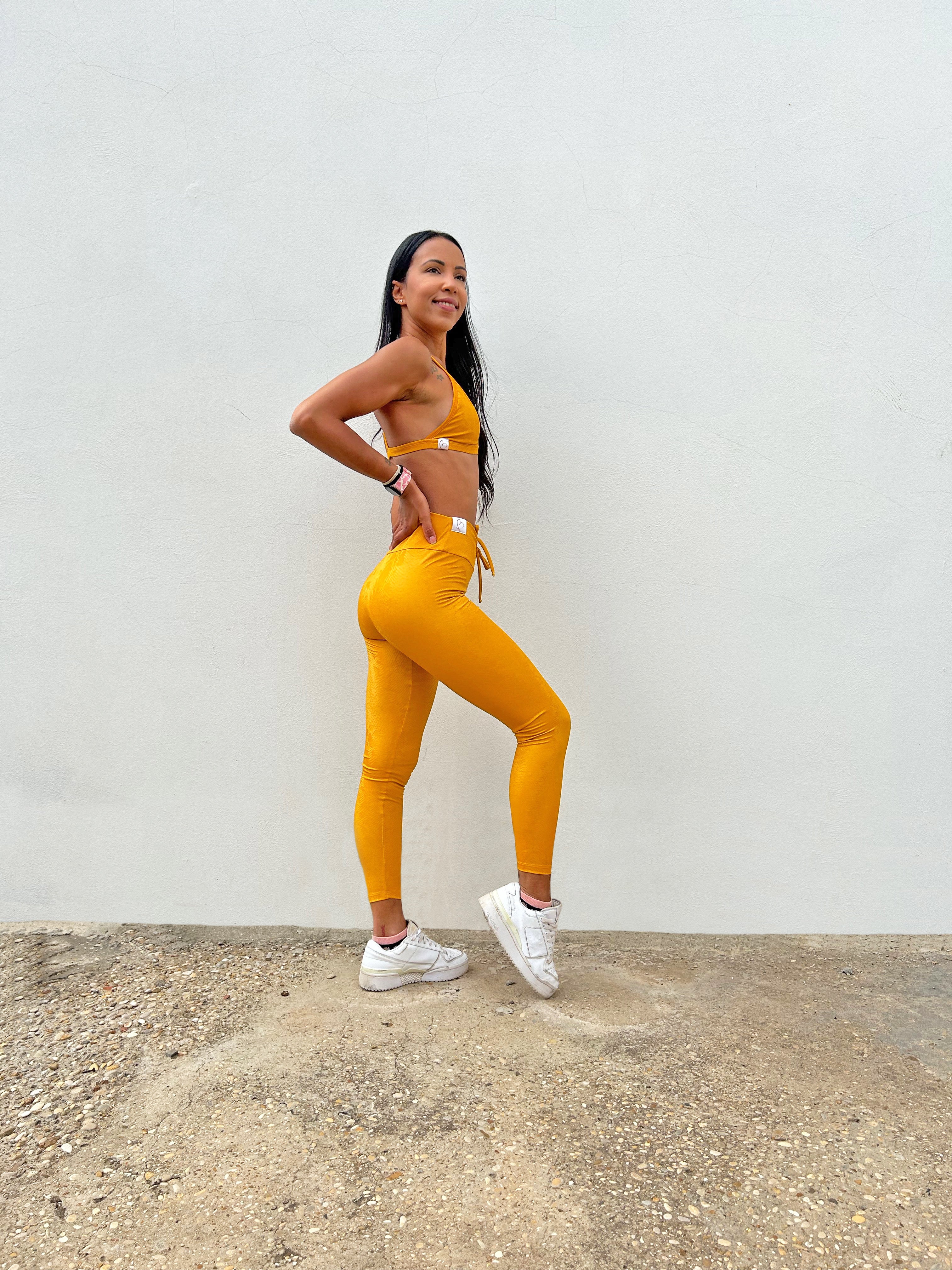 VB Ocra legging effetto pelle tecnico