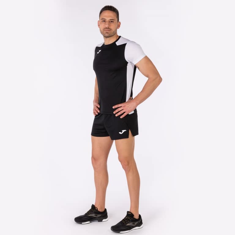 Joma Record II Maglietta Uomo Nero Bianco Traspirante
