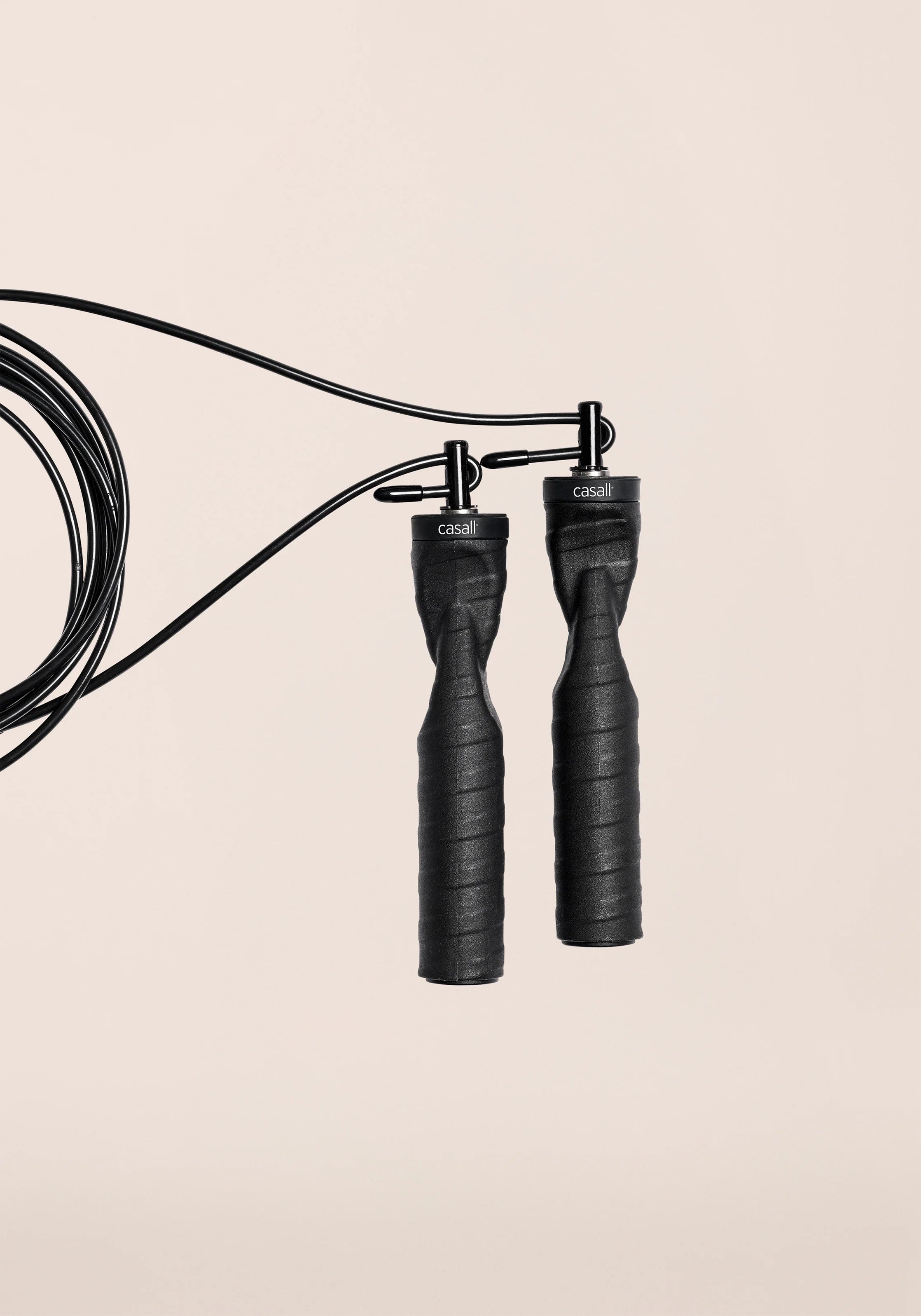 Casall Steel Wire Speed Rope corda salto nero regolabile