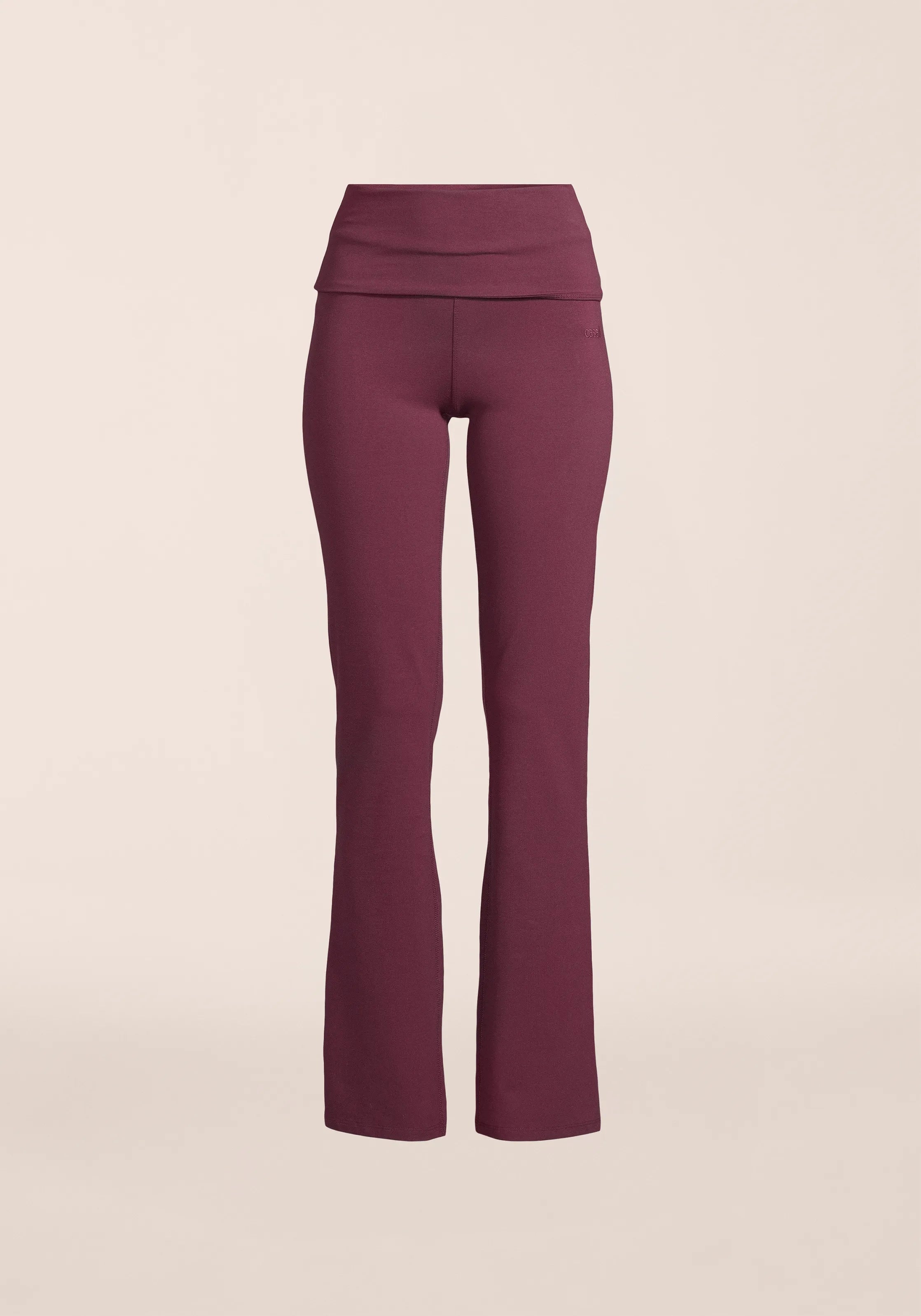 Casall Sublime Folded Flare pantaloni yoga ciliegia