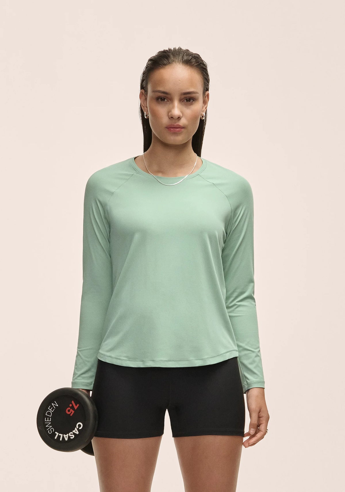 Casall Essential Long Sleeve maglia manica lunga verde tecnica