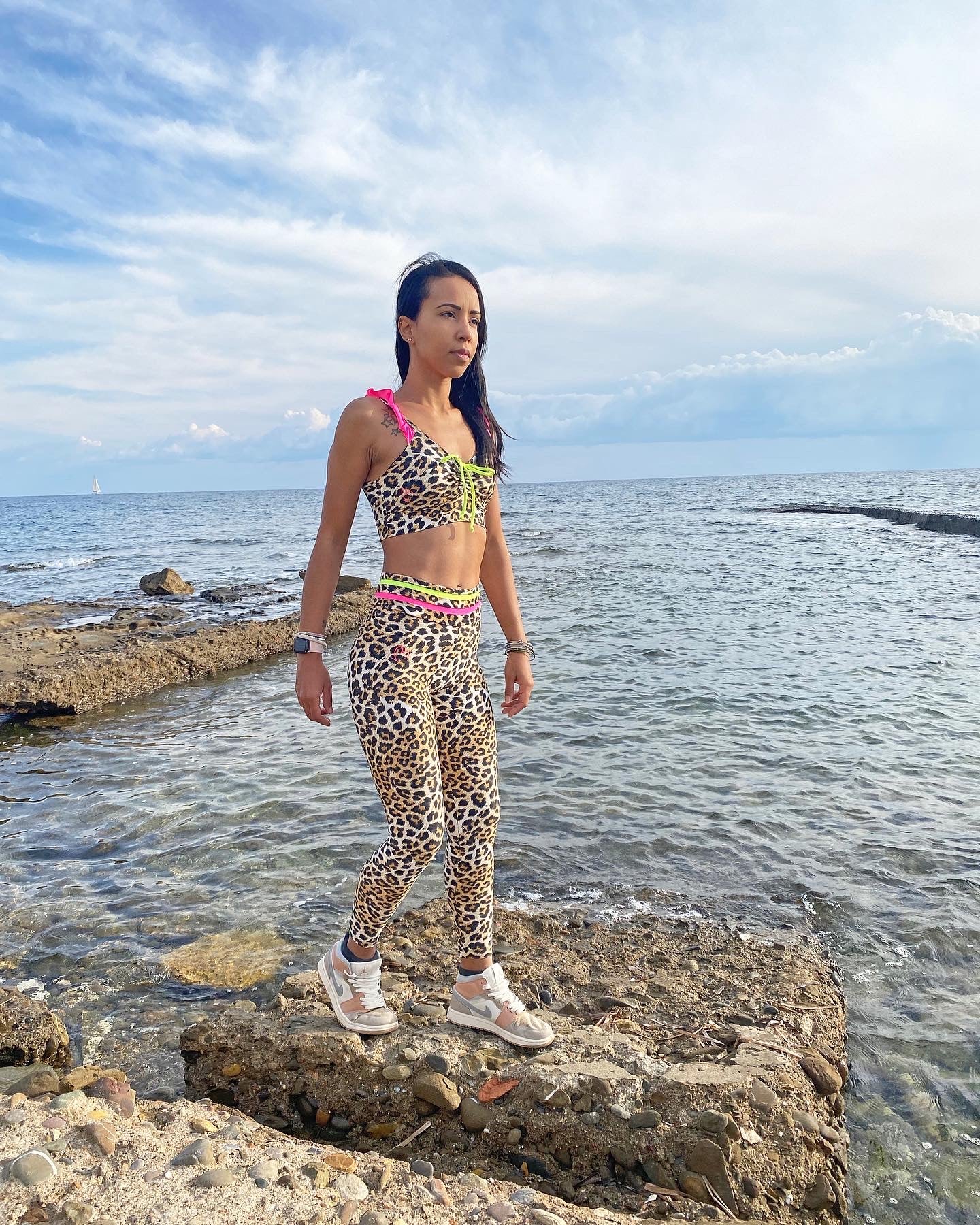VB Leopardato Marrone legging push up