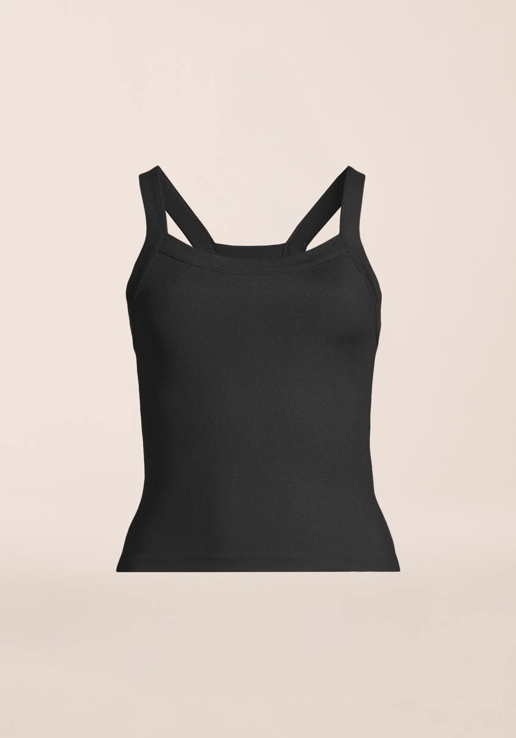 Casall Defined Rib Tank canotta nera costina stretch