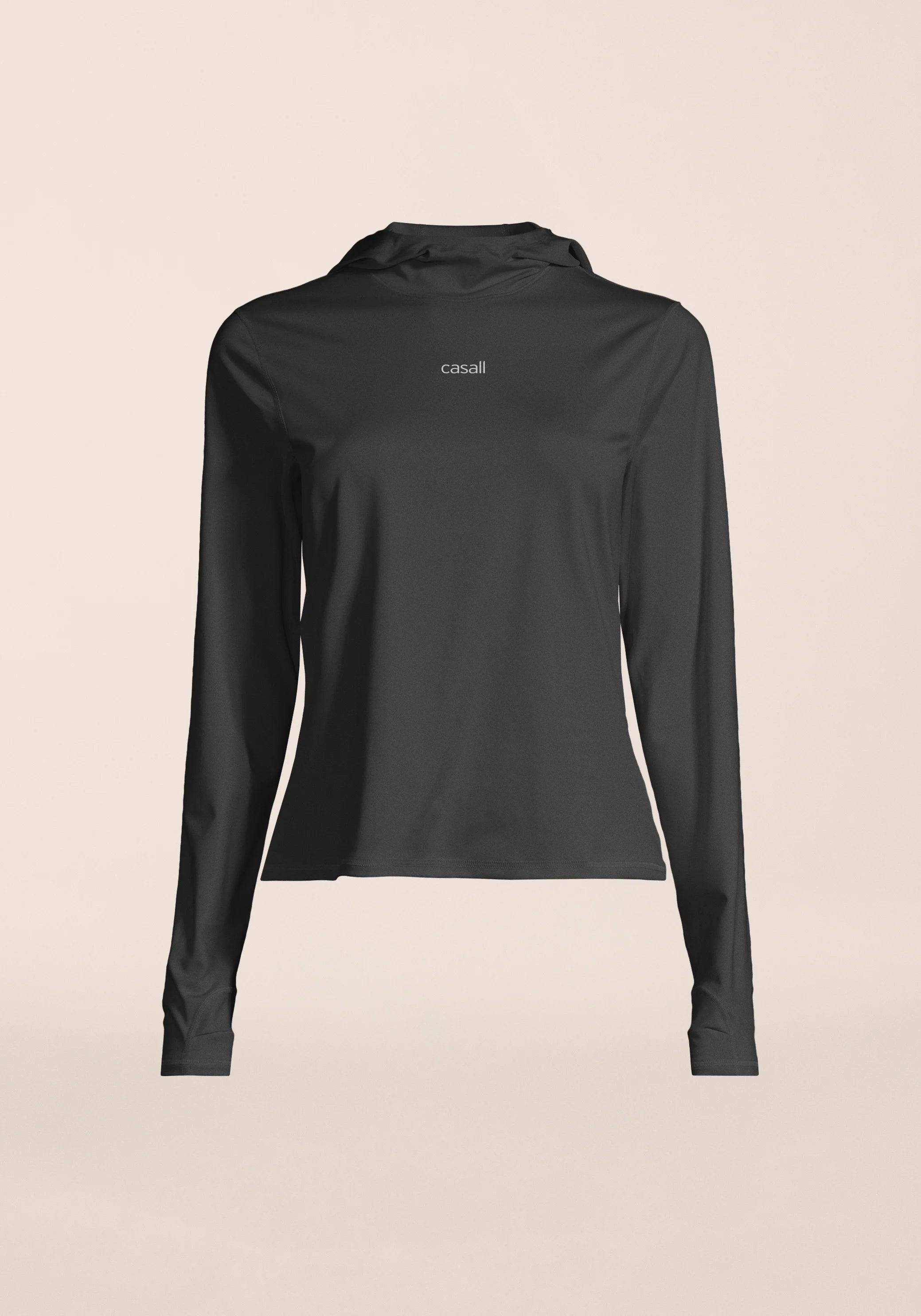 Casall Neat felpa cappuccio nero maniche lunghe