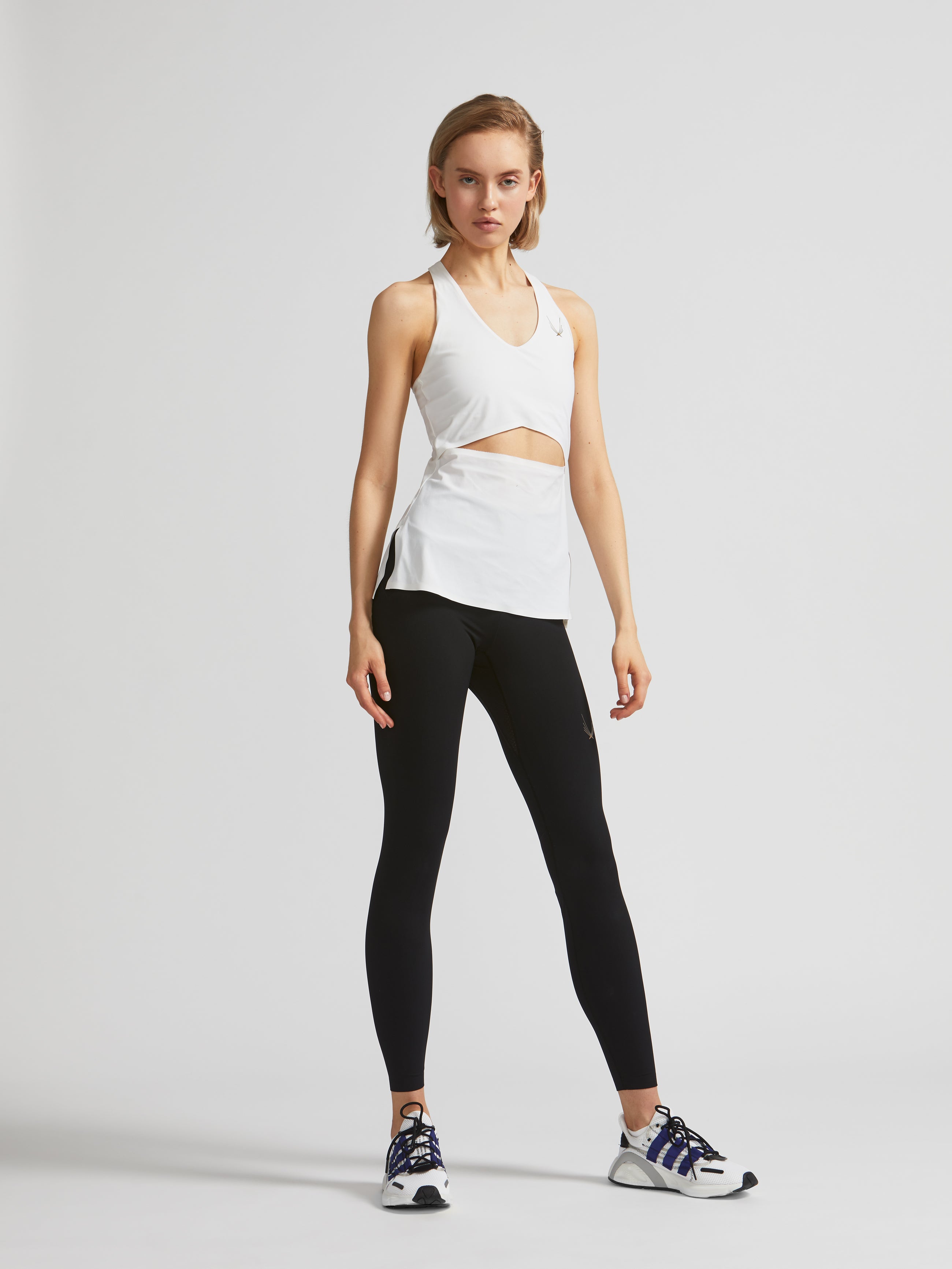 Lucas Hugh Aircut Tank canotta sportiva bianca con reggiseno